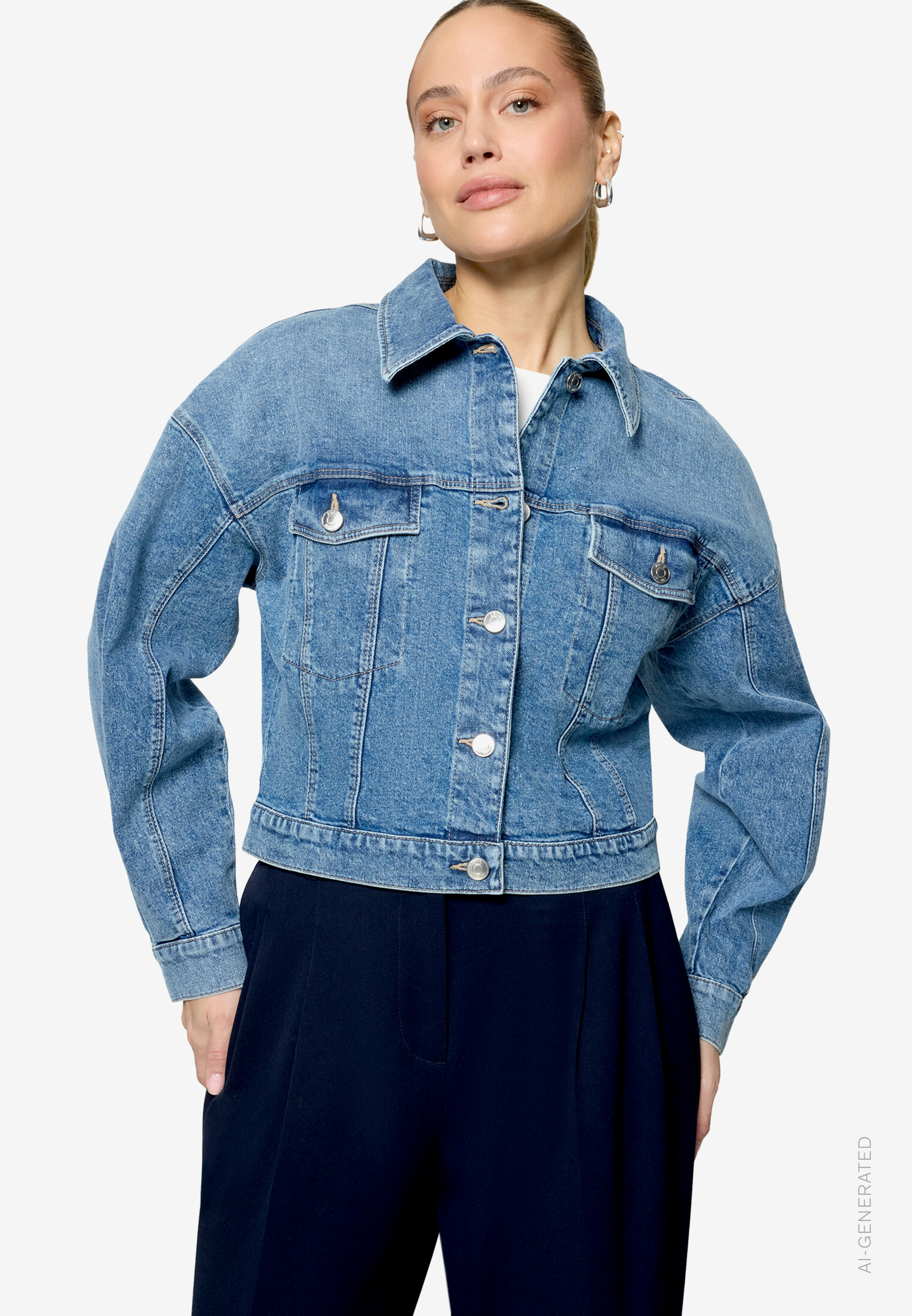 Jeansjacke kurz mit Knopfleiste