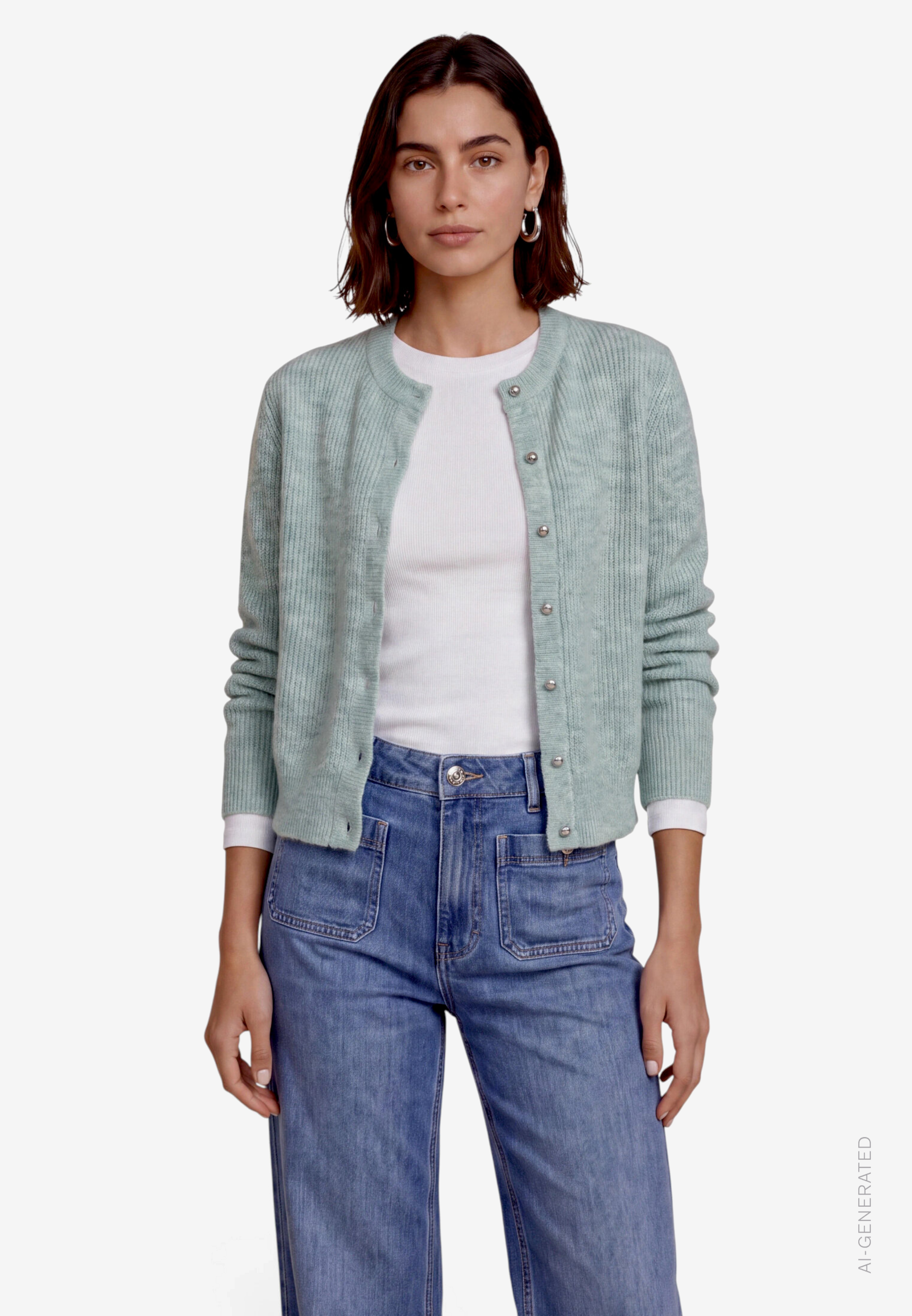Damen Strickjacke mit Knopfleiste