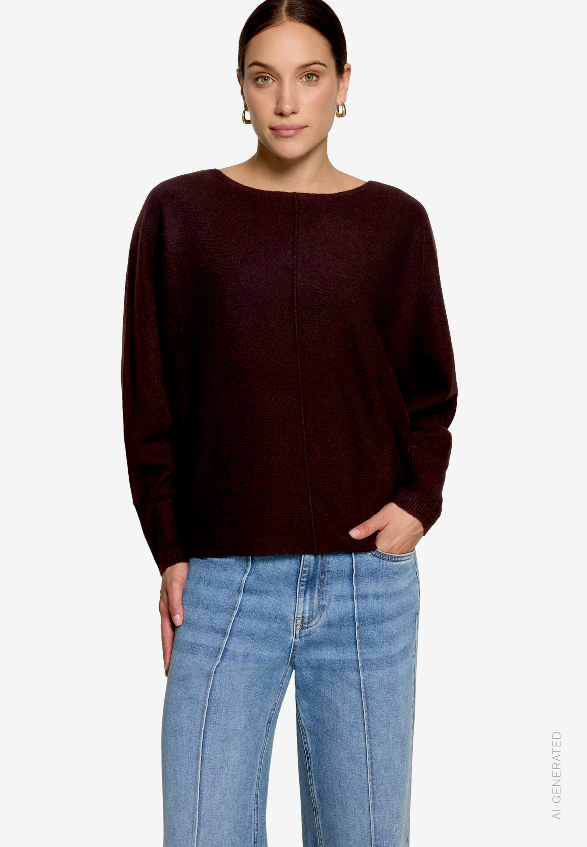 Strickpullover mit Fledermausärmeln