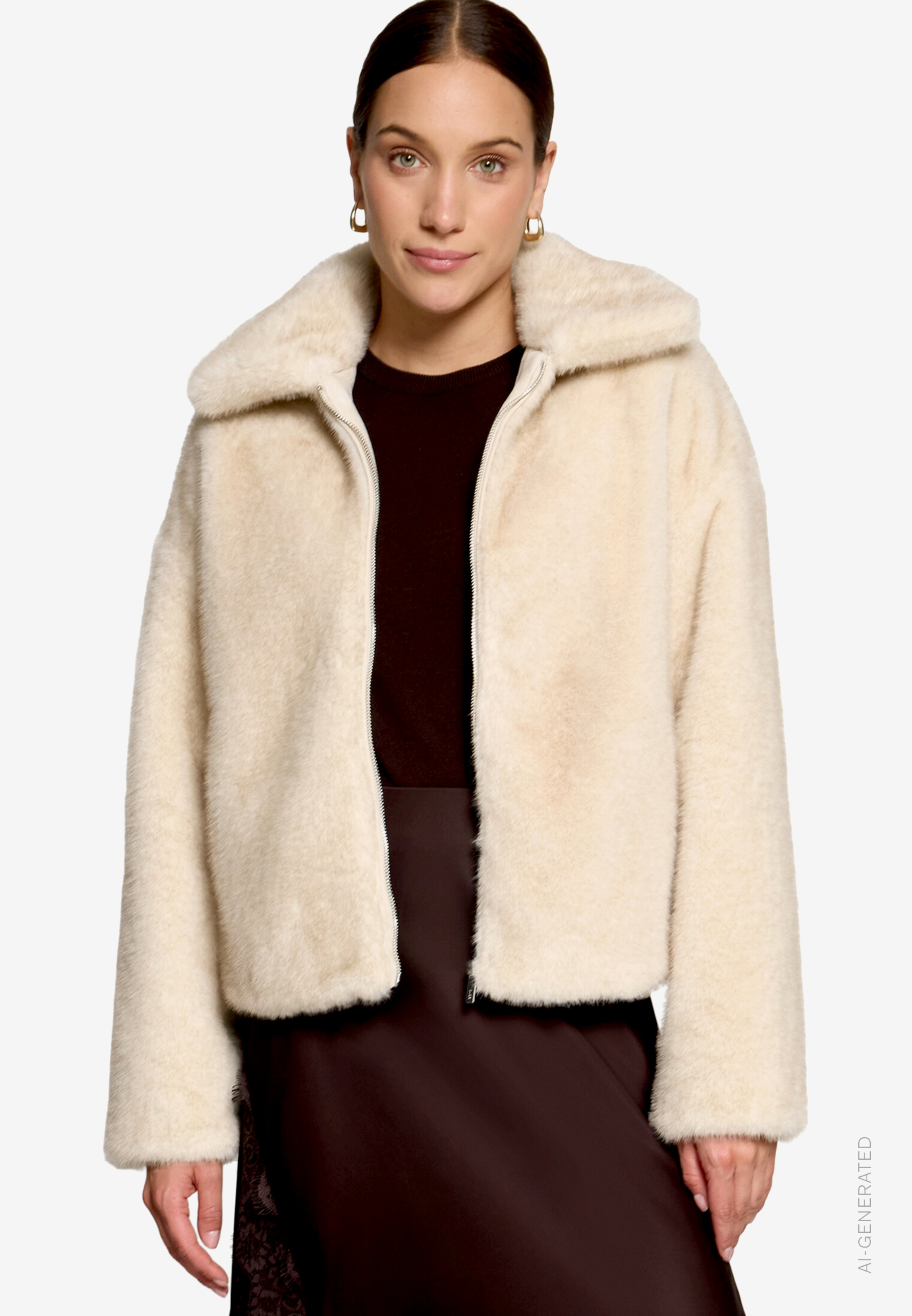 Plüschjacke mit Reißverschluss