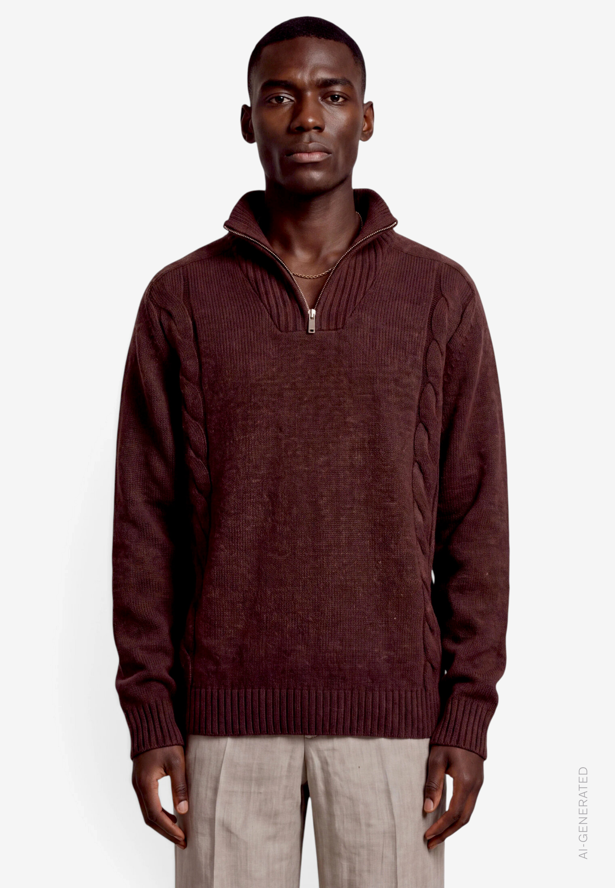 Herren Strickpullover mit Reißverschluss