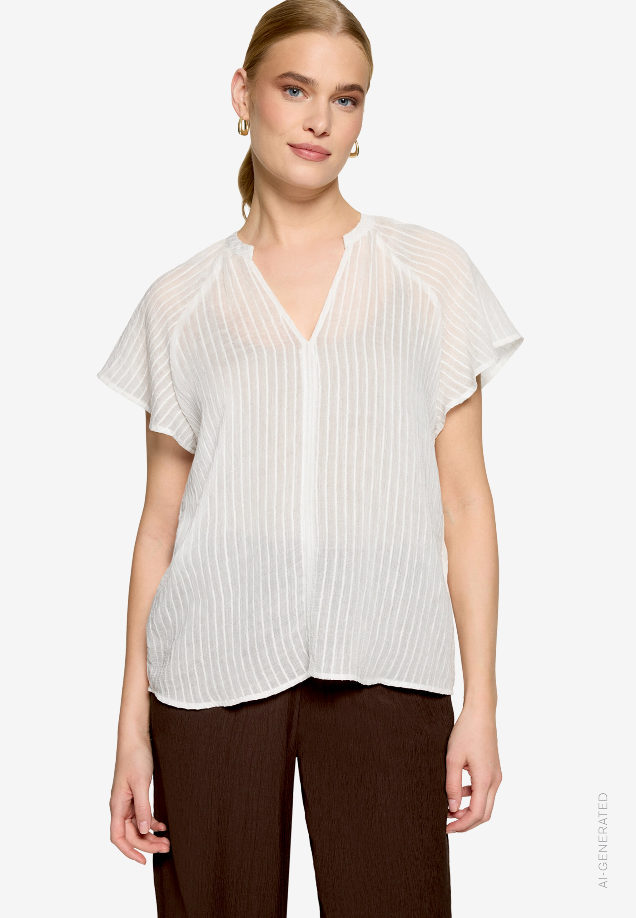 Bluse transparent mit V-Ausschnitt