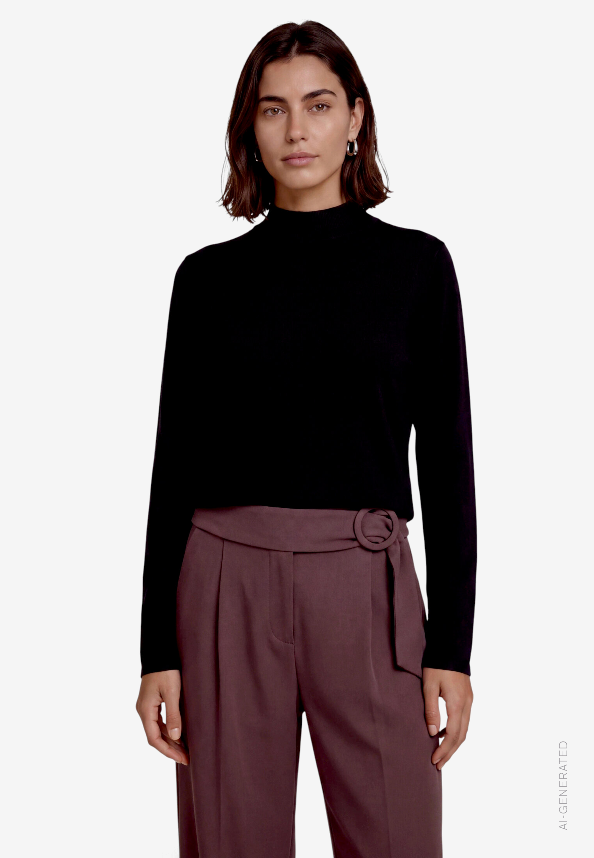 Damen Feinstrickpullover mit Stehkragen