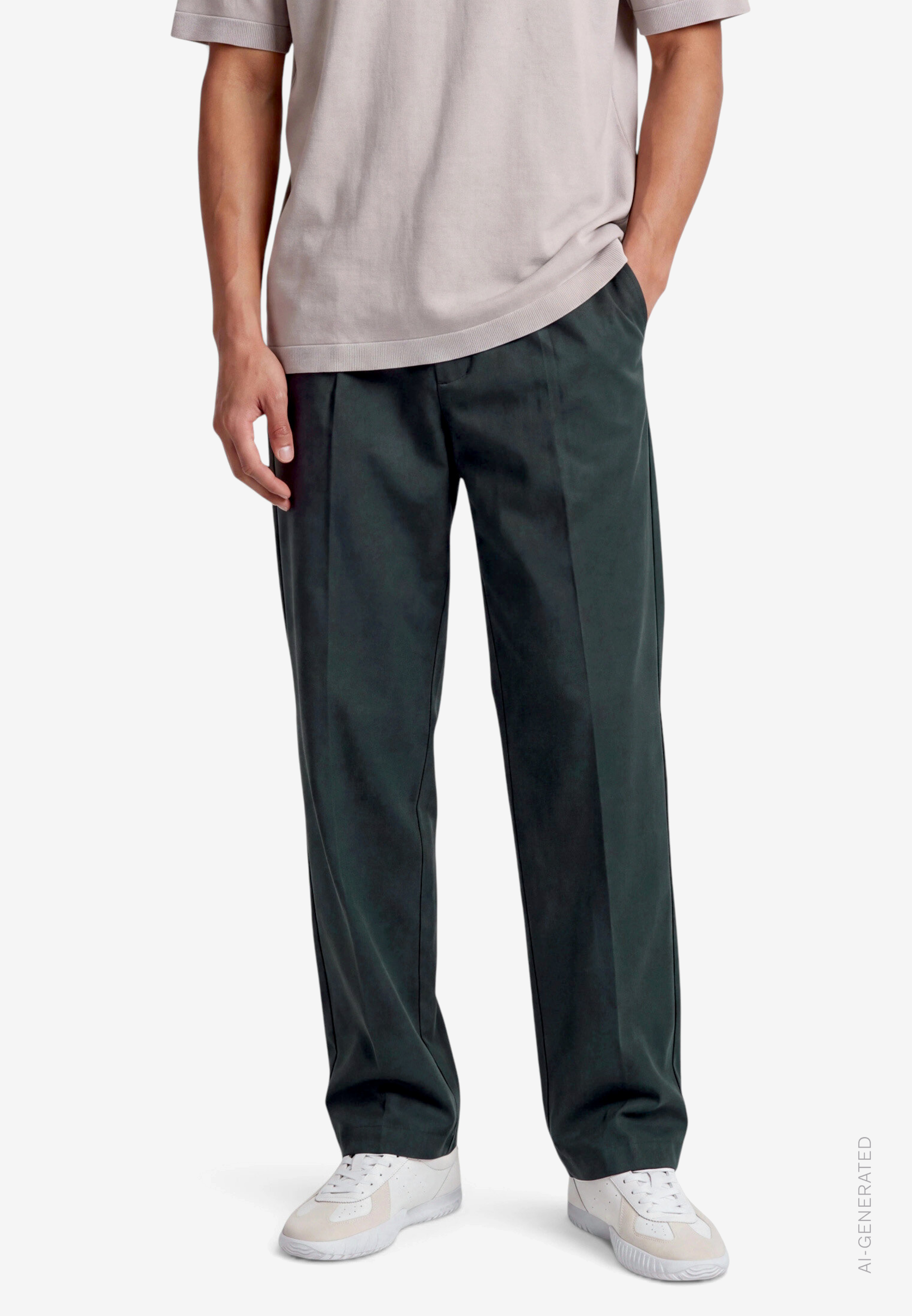 Herren Bundfaltenhose  im Loose Fit