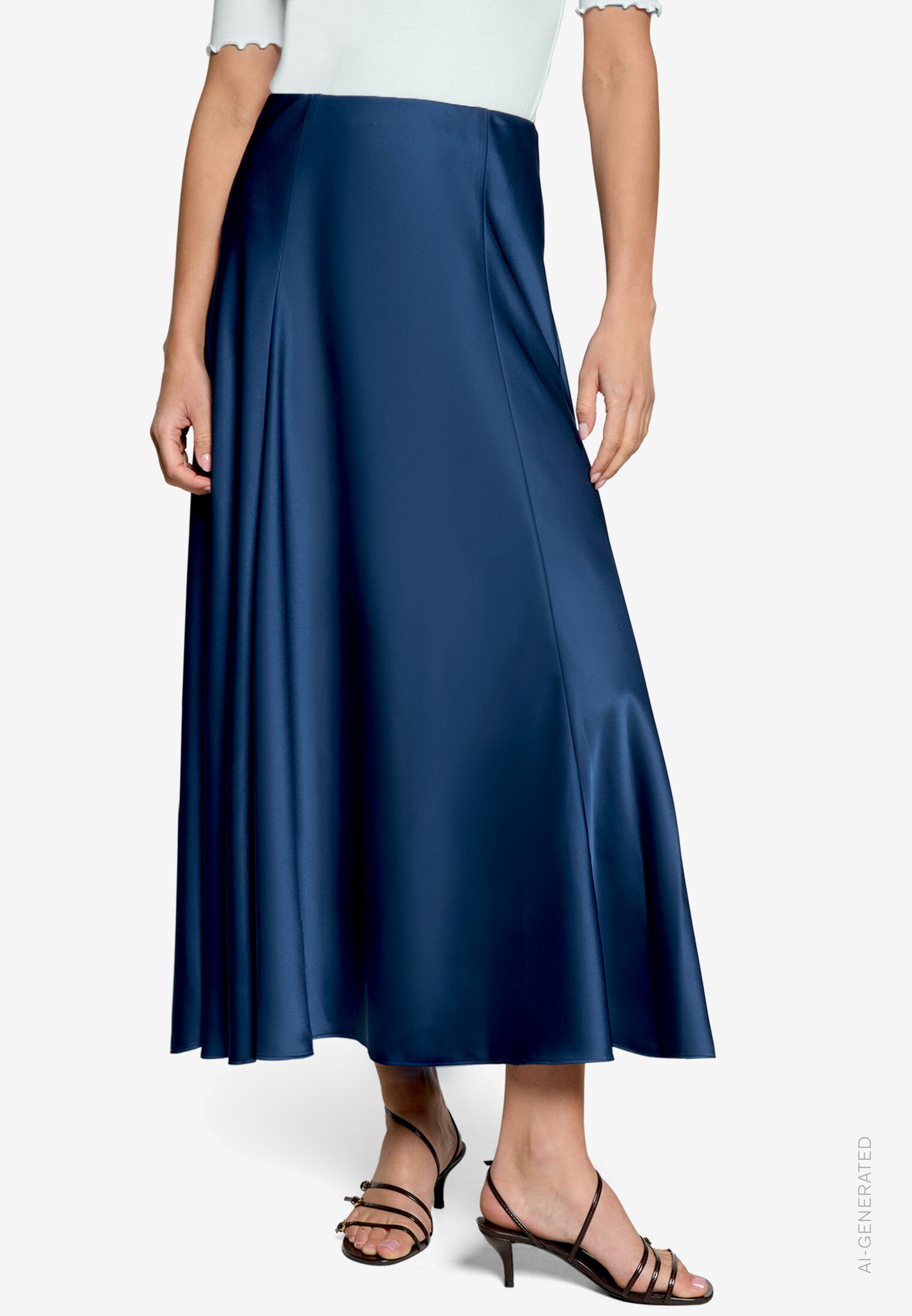 Satinrock Maxi mit Gummibund