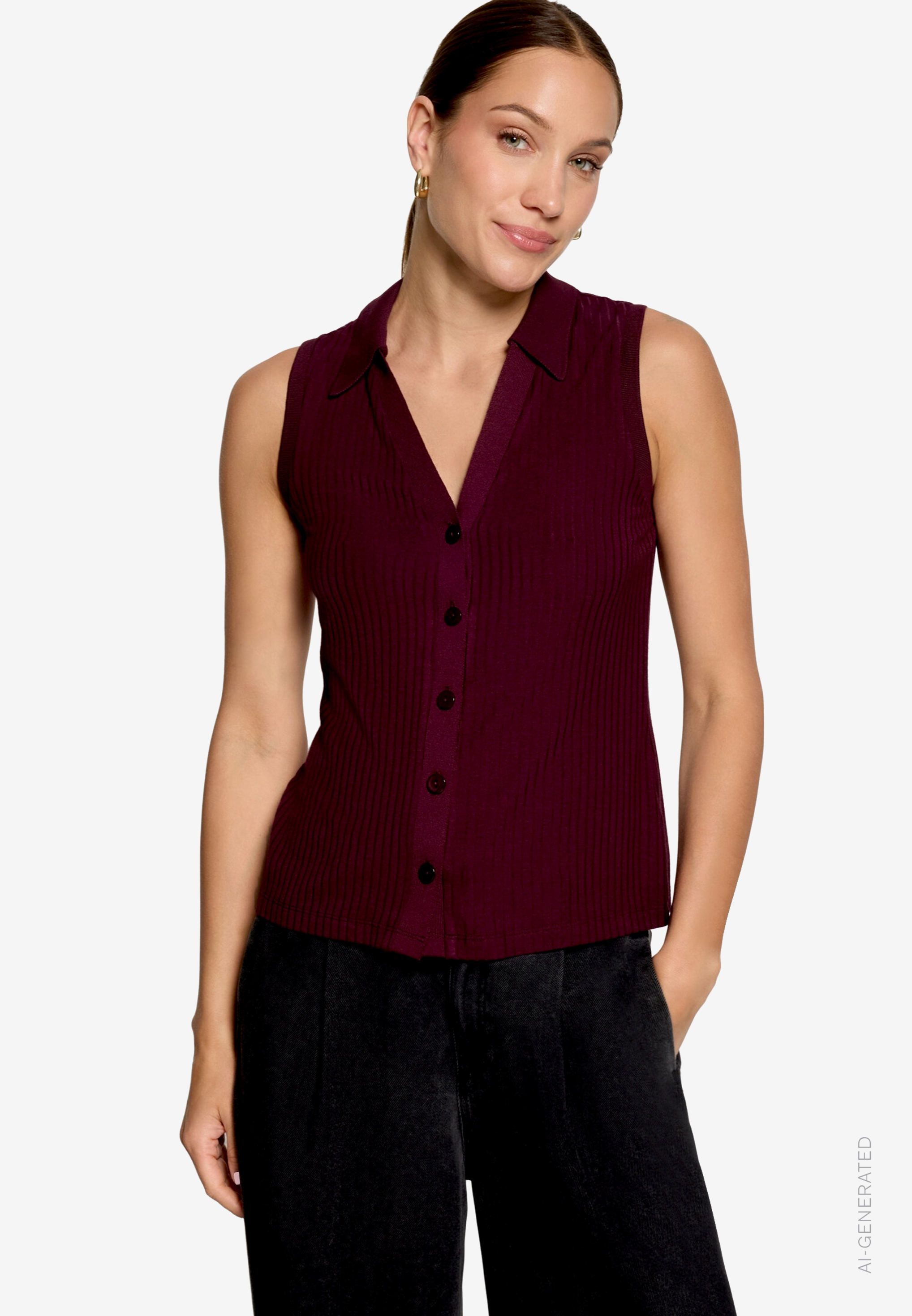 Stricktop mit Knopfleiste
