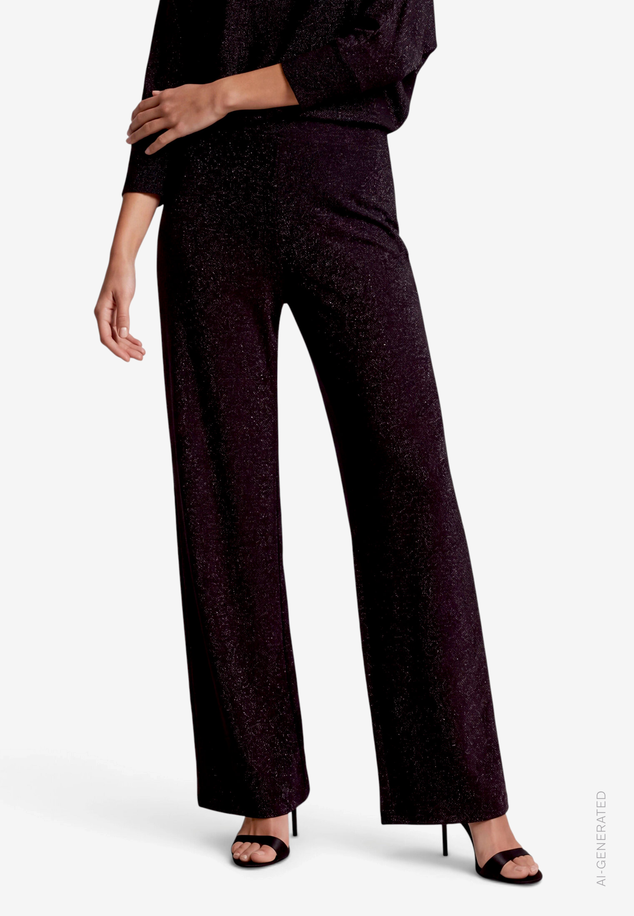 Damen Glitzerhose  mit weitem Bein