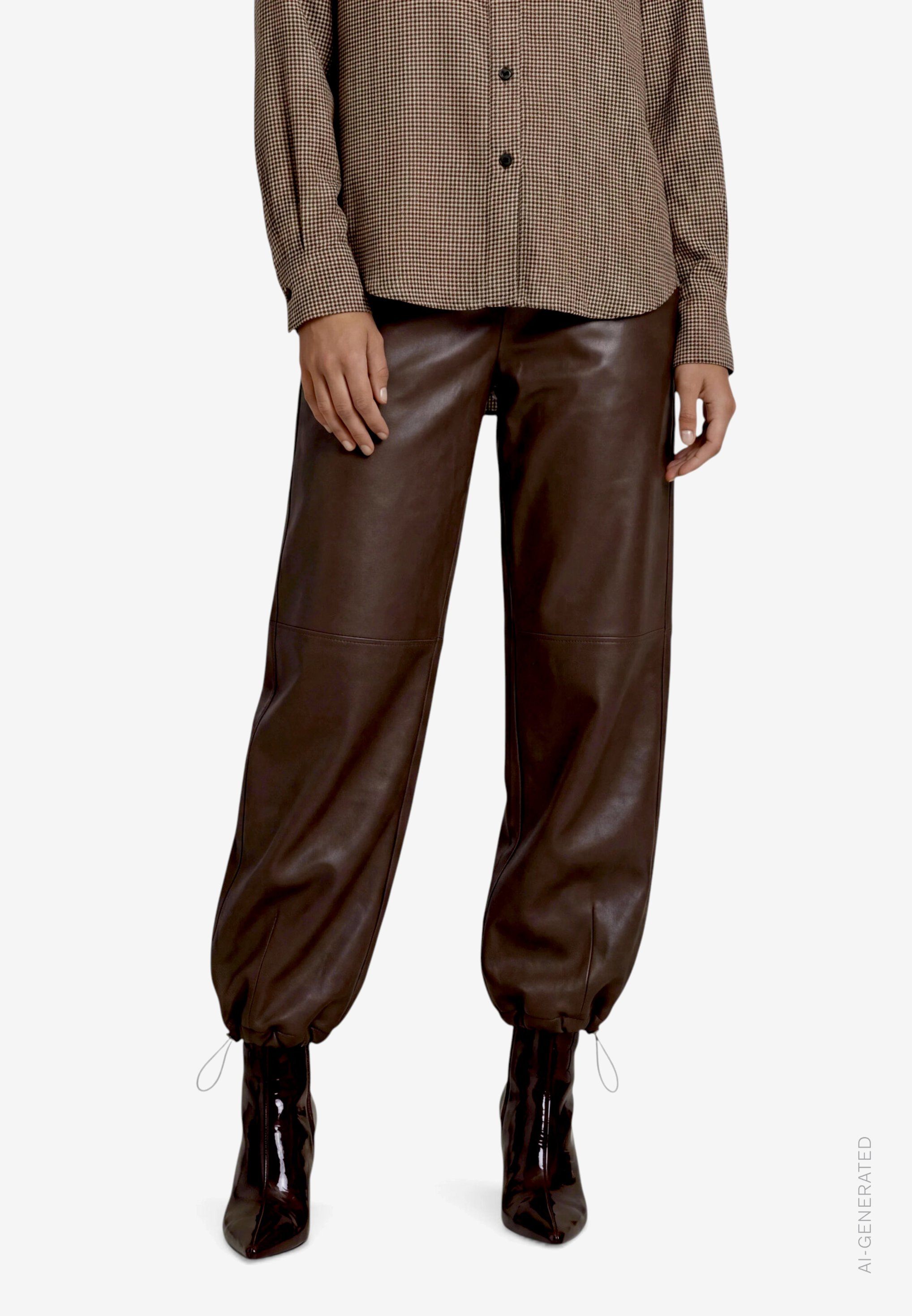 Kunstleder-Hose mit Reißverschluss