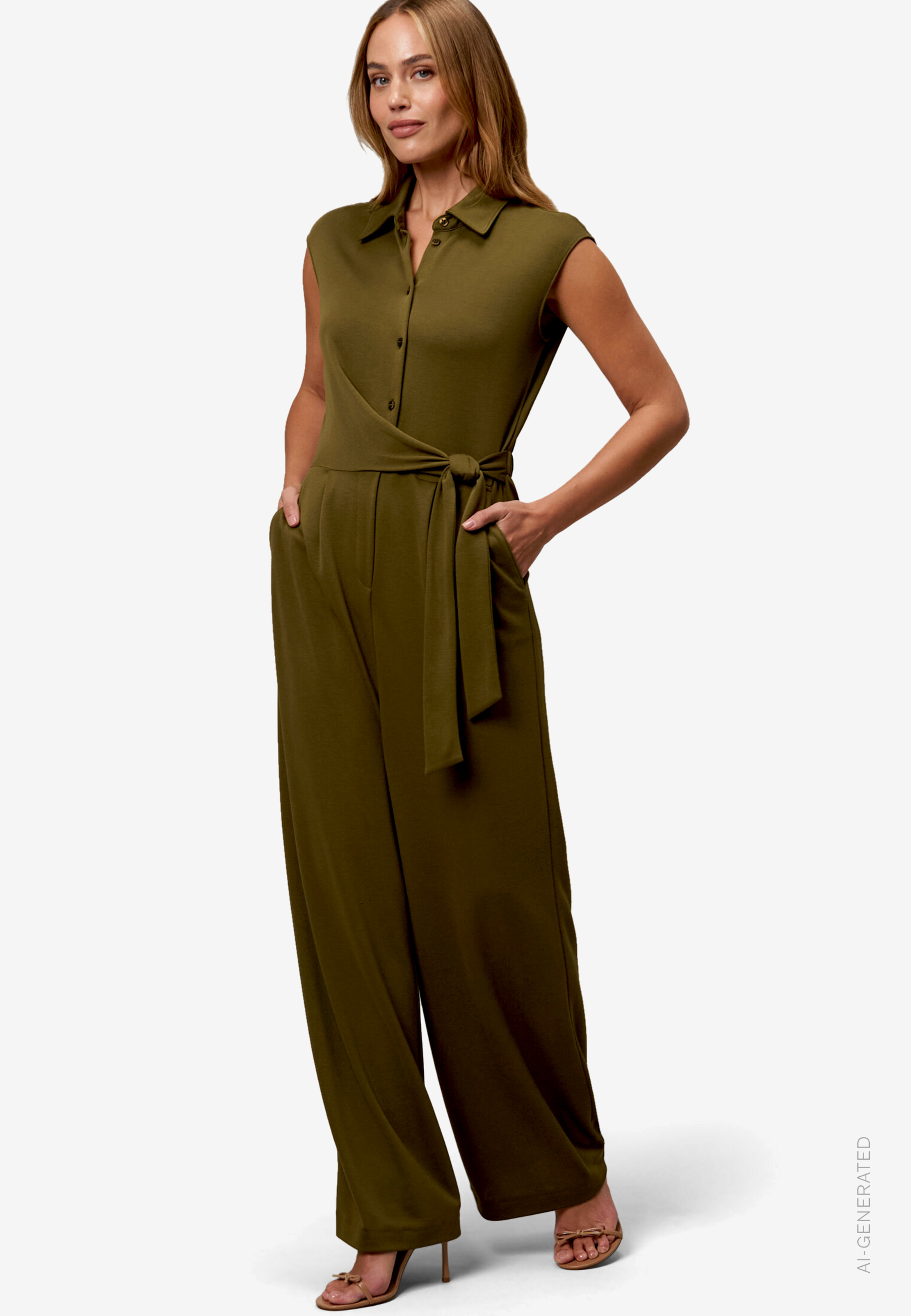 Jersey-Jumpsuit mit Knopfleiste