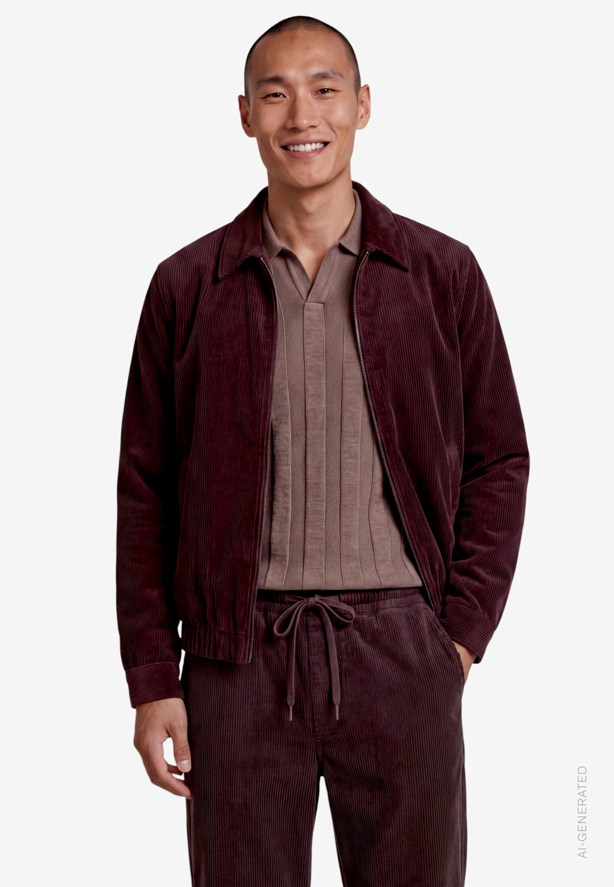 Herren Cordjacke  mit Reißverschluss
