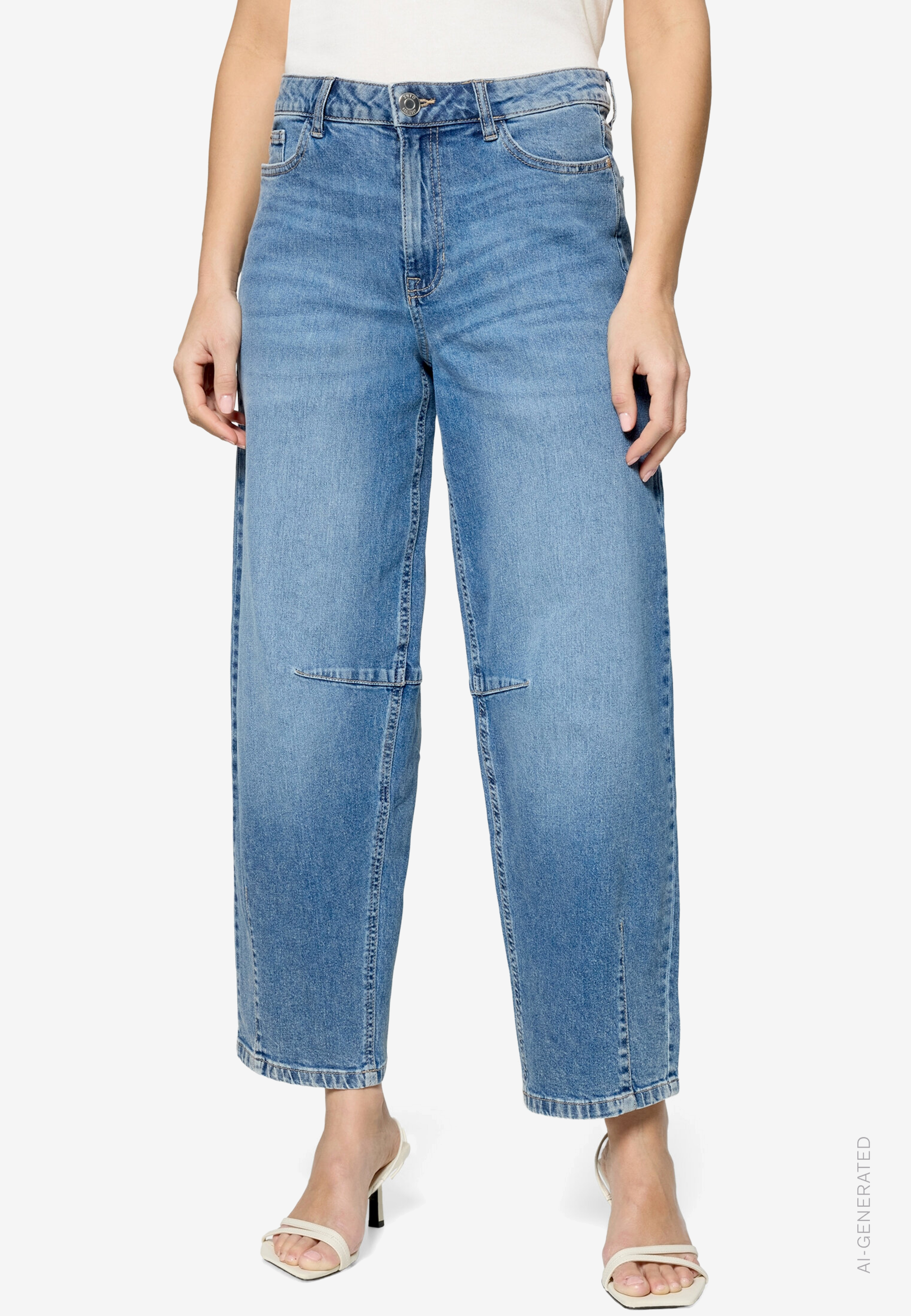 Barrel-Jeans Mid Waist 29 Inch