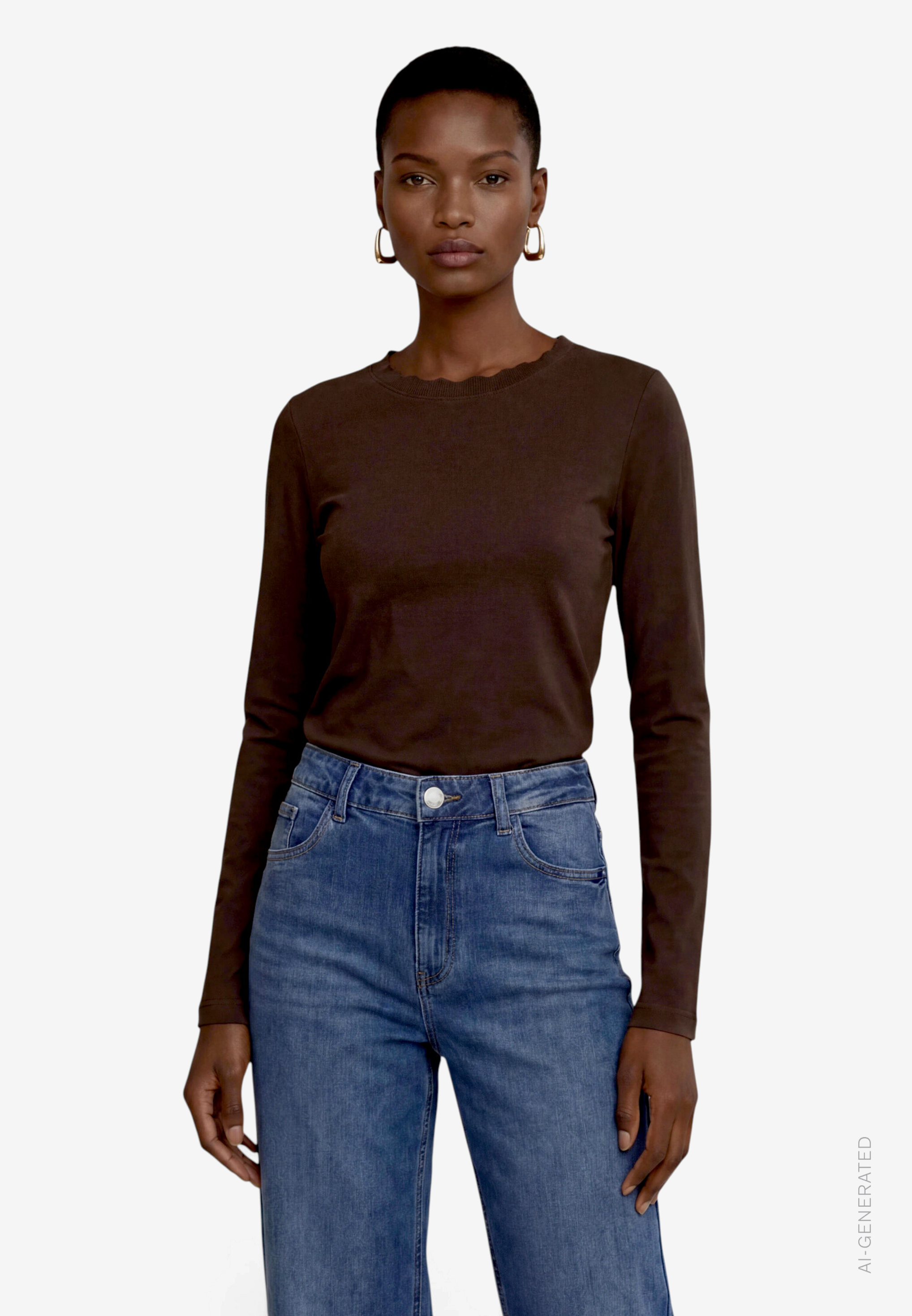 Langarmshirt Damen aus Baumwolle