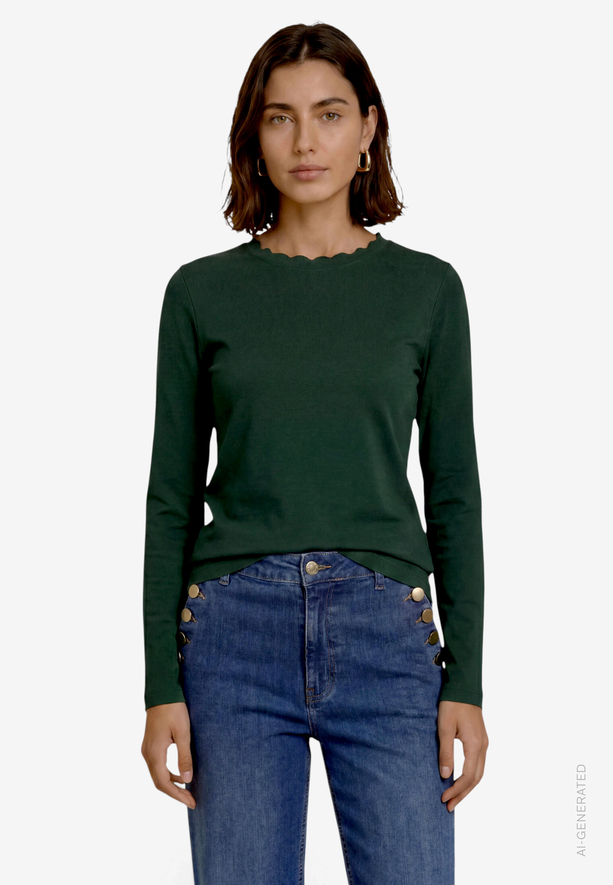 Langarmshirt Damen aus Baumwolle