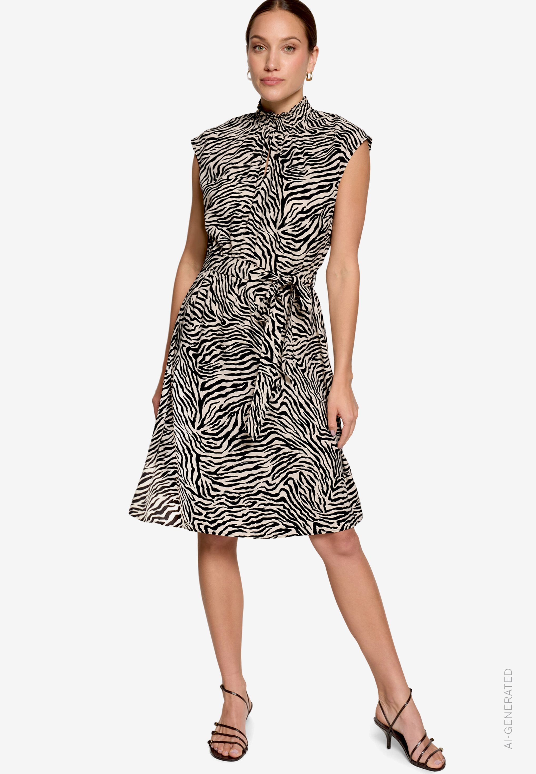Midikleid Mit Zebraprint