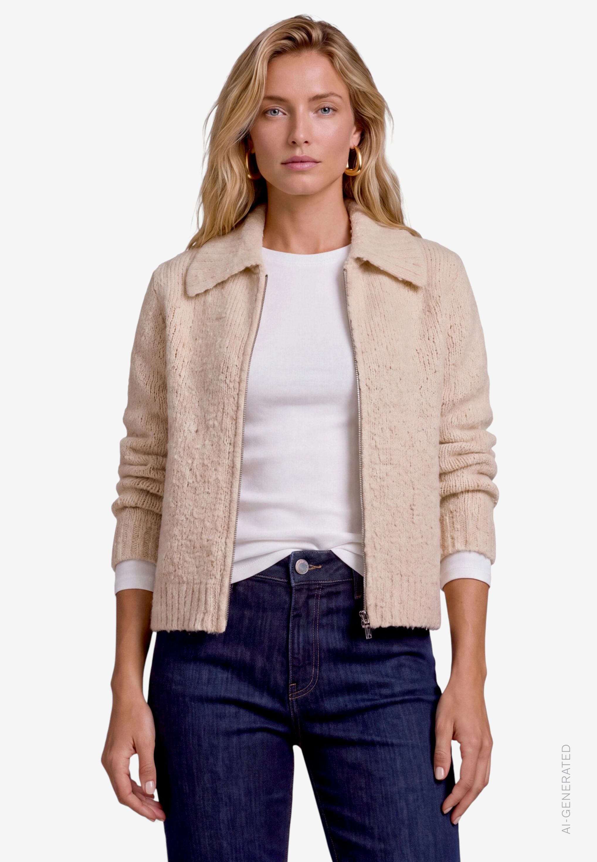 Damen Strickjacke mit Reißverschluss