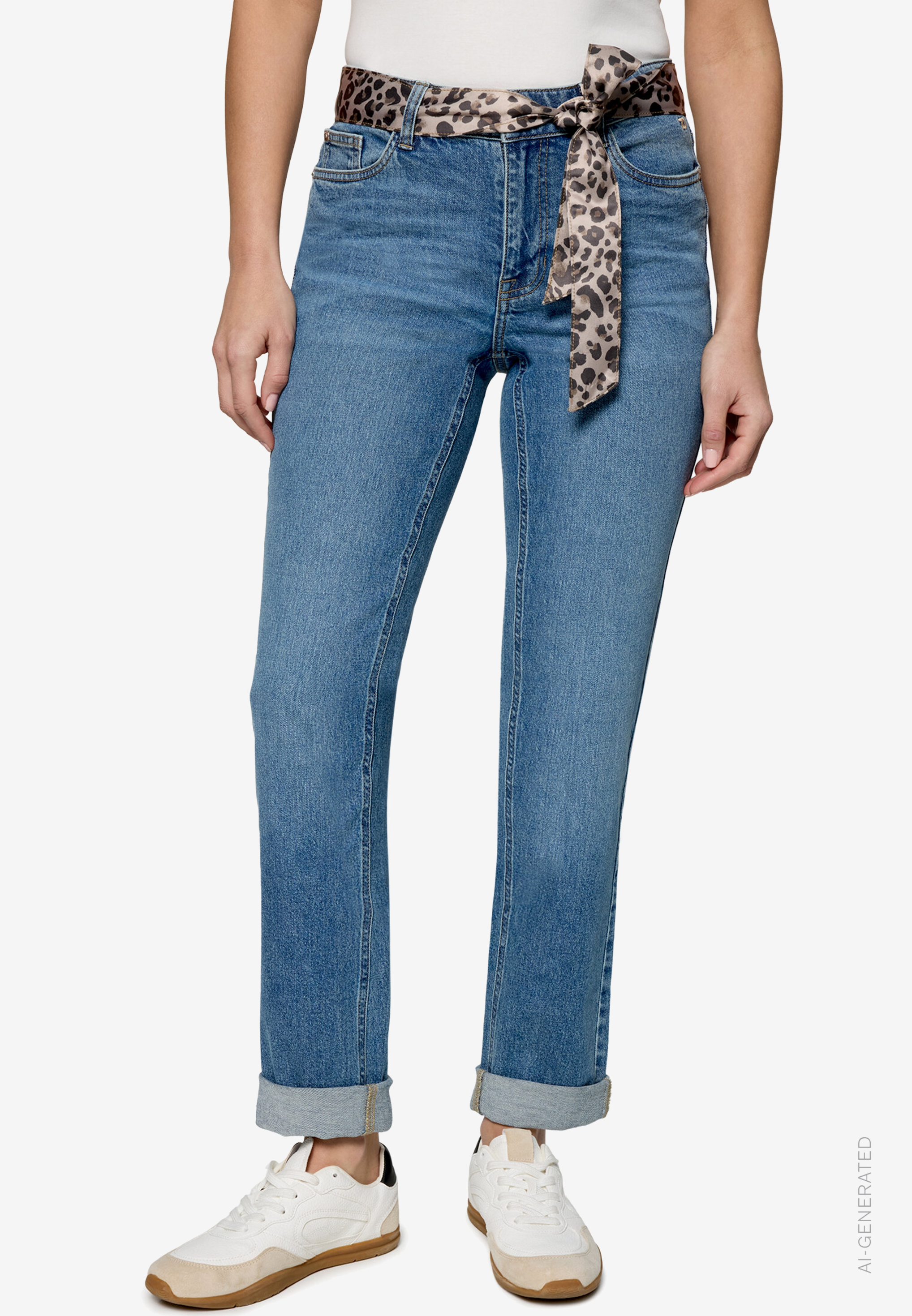 Jeans mit Leo-Gürtel Style Orlando 28 Inch