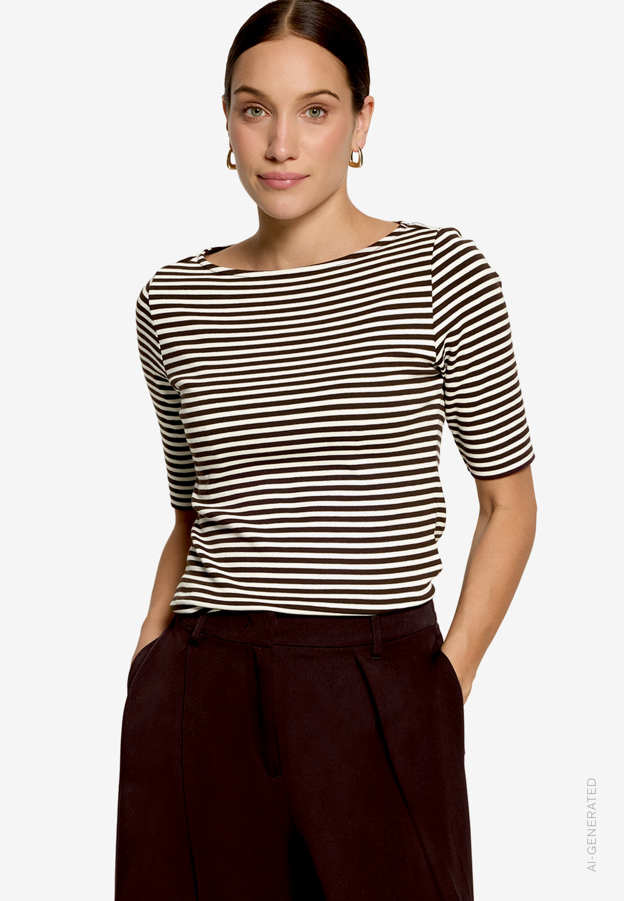 Ringelshirt mit U-Boot Ausschnitt