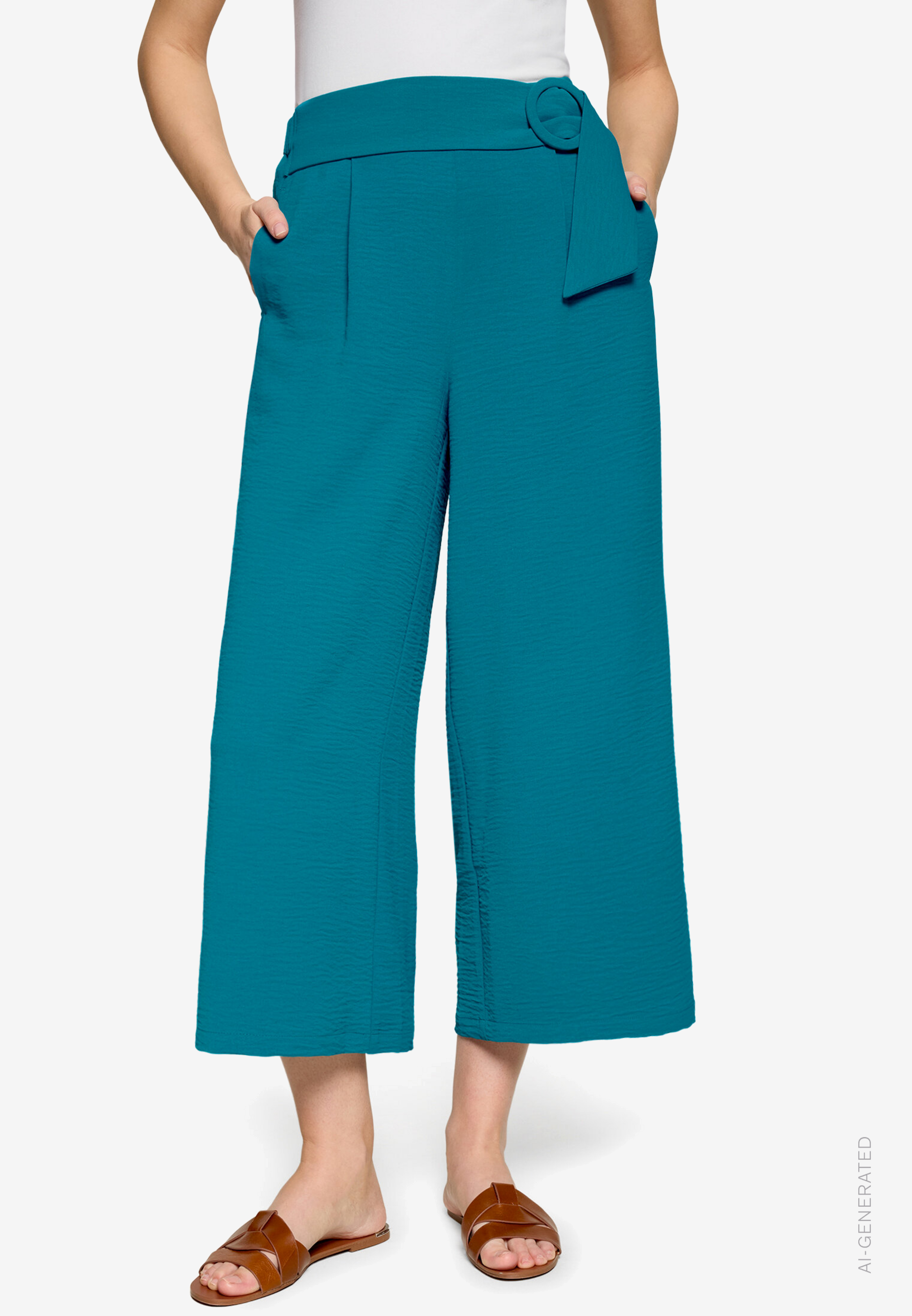 Stoffhose 7/8 Länge mit Schnalle