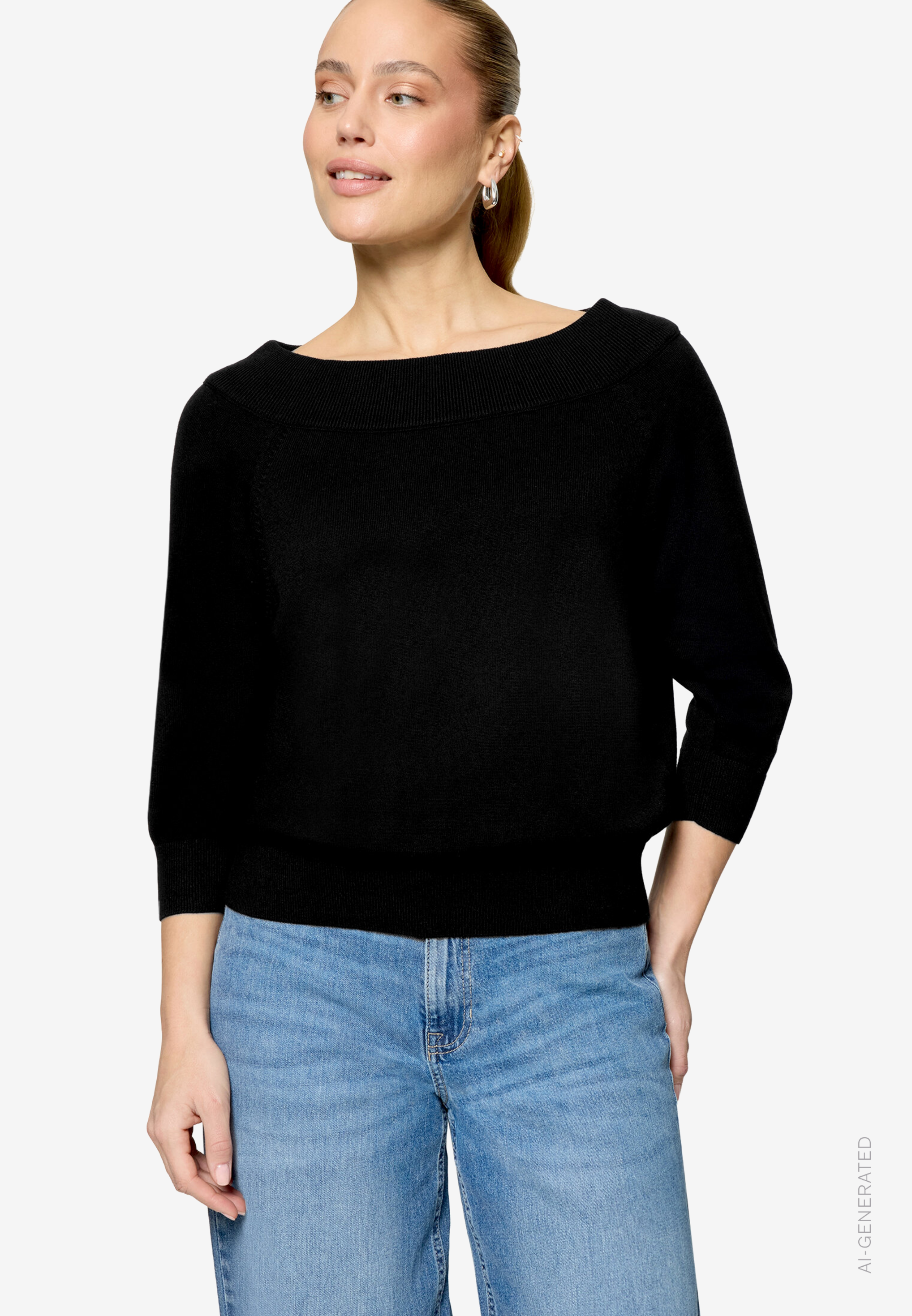 Strickpullover mit Carmenausschnitt