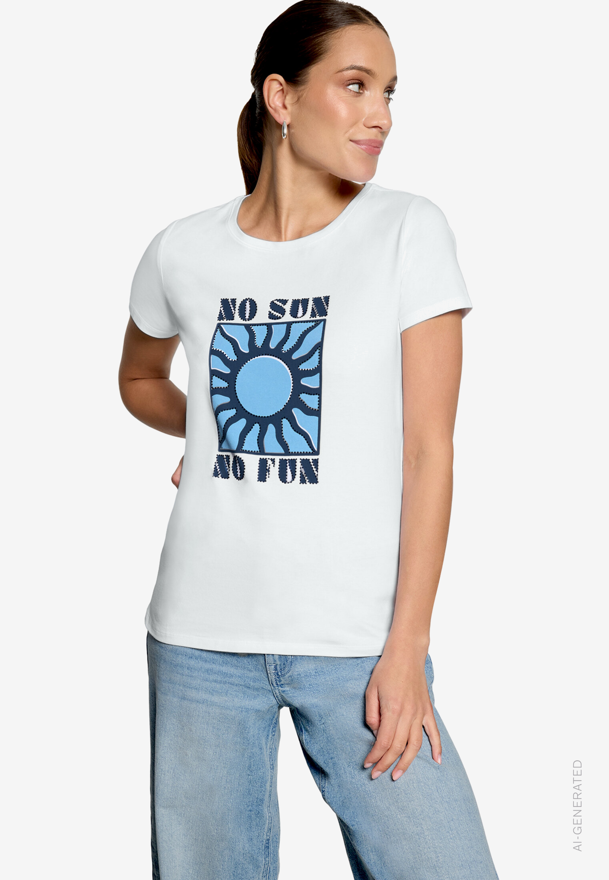 T-Shirt mit Print No Sun No Fun