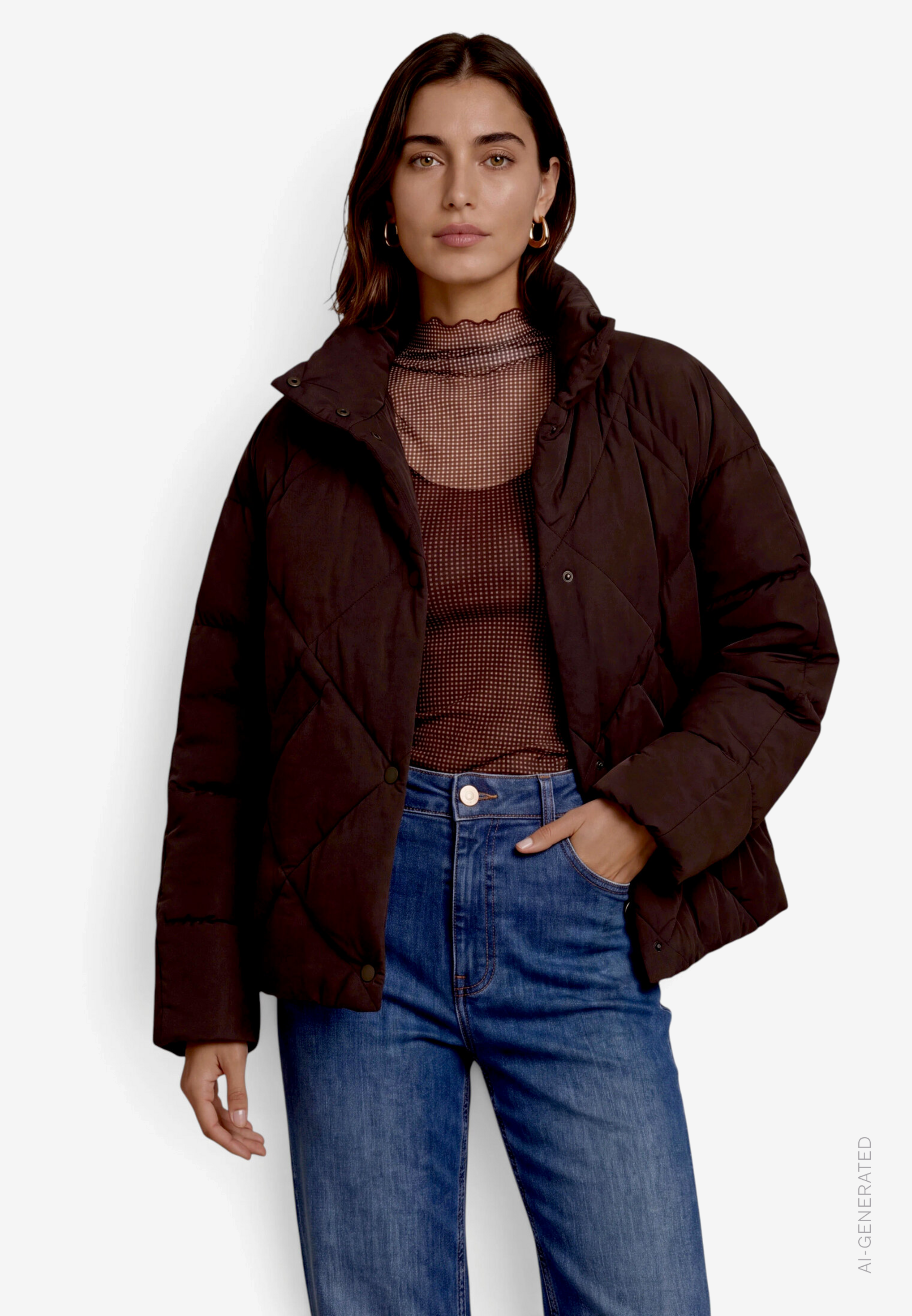 Damen Steppjacke  mit Knöpfen