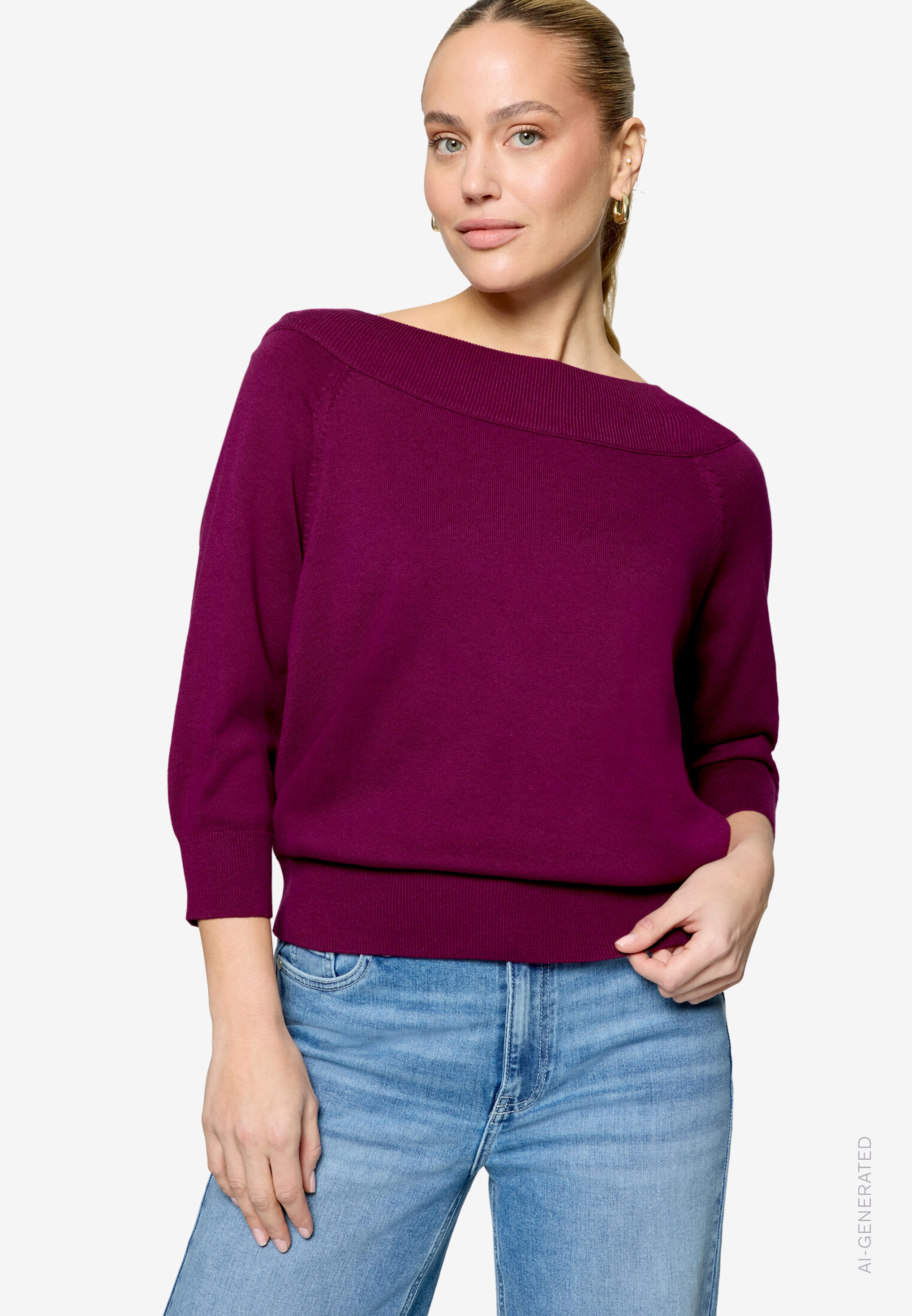 Strickpullover Mit Carmenausschnitt