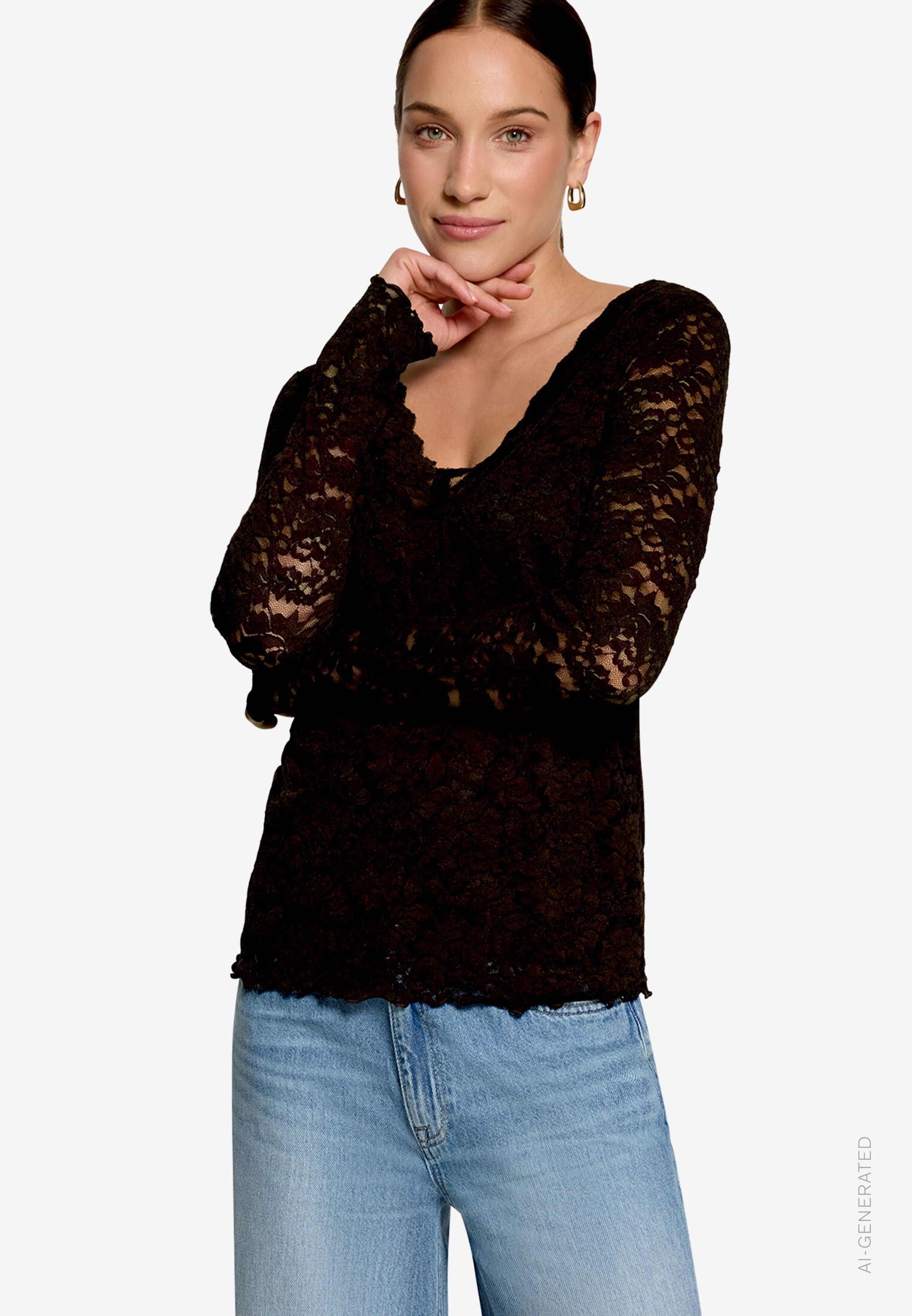 Langarm-Shirt unifarben