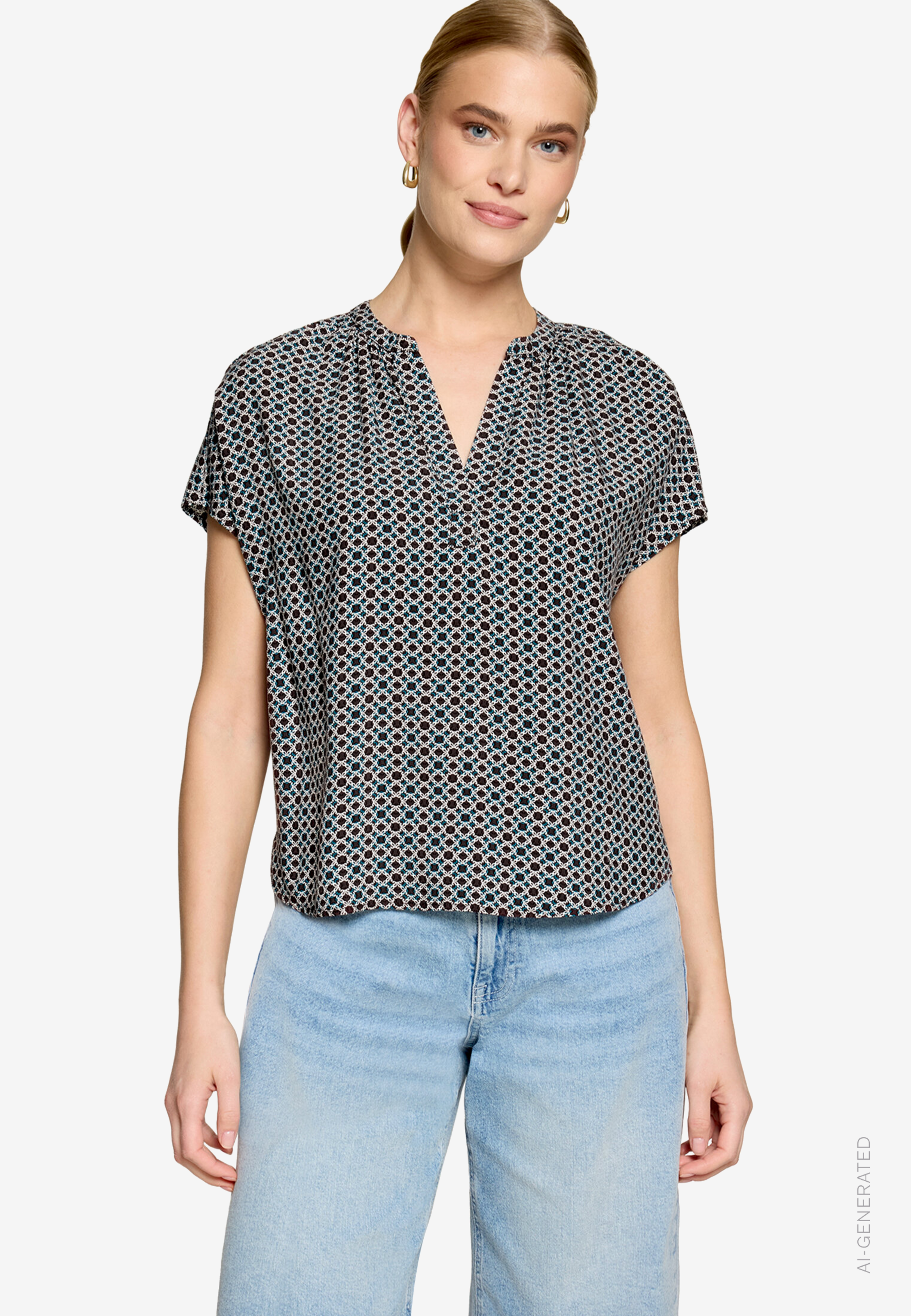 Blusenshirt mit grafischem Muster