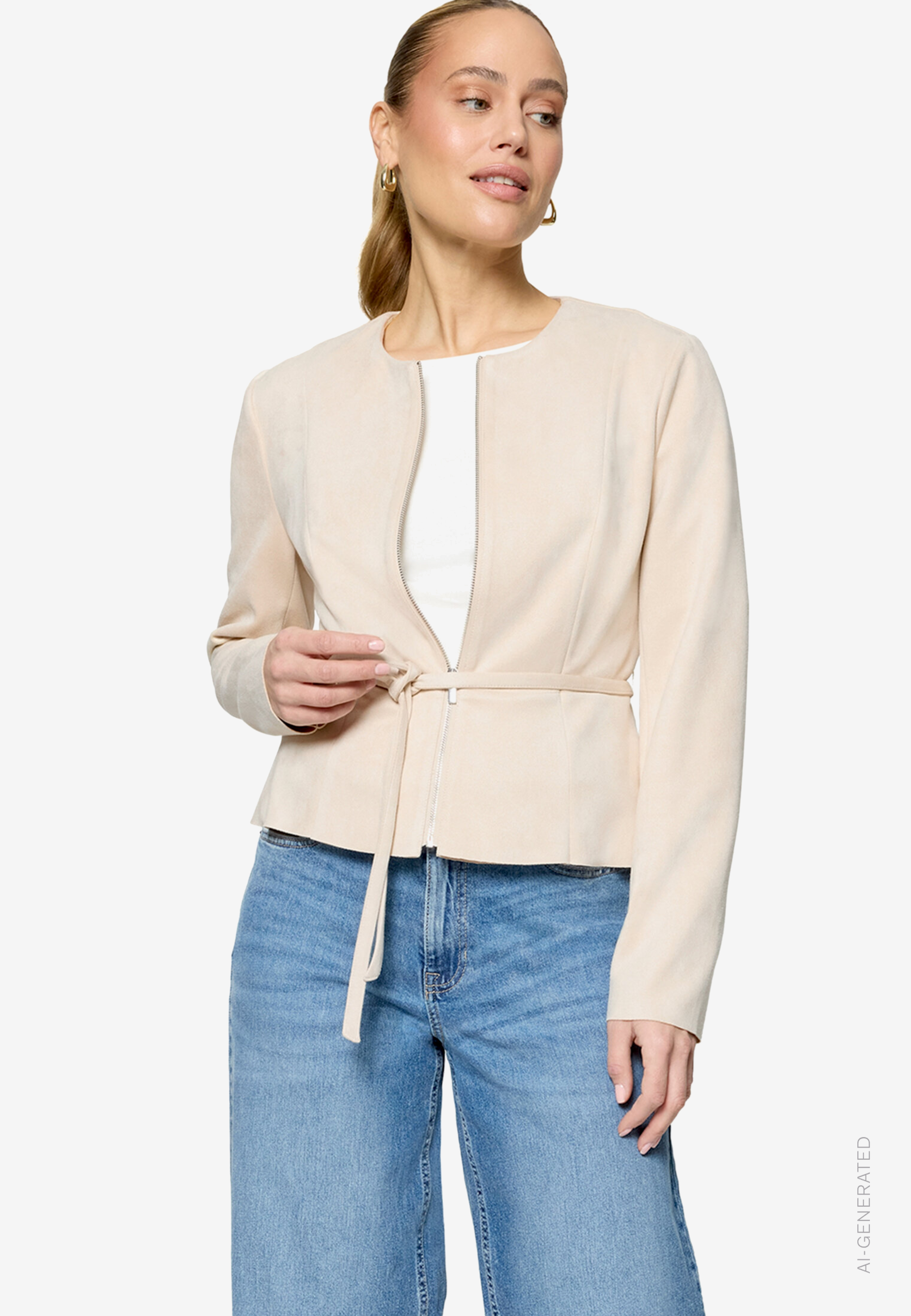 Blazer-Jacke in Lederoptik