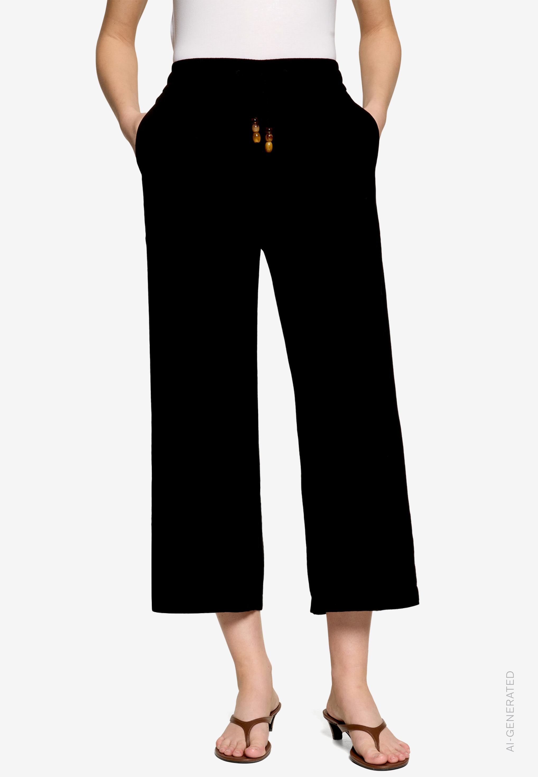 Stoffhose 7/8 mit Bindedetail