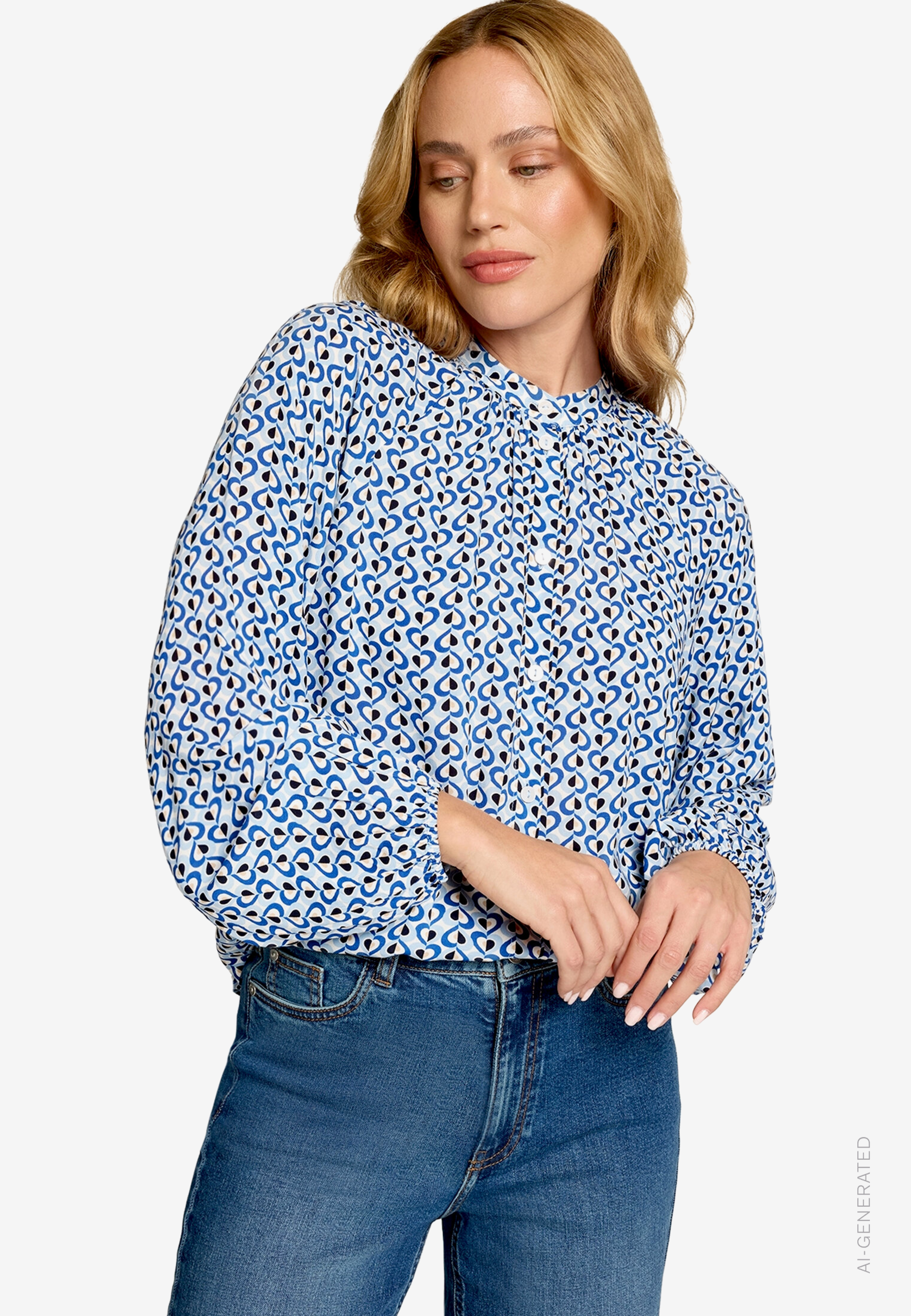 Bluse mit grafischem Print