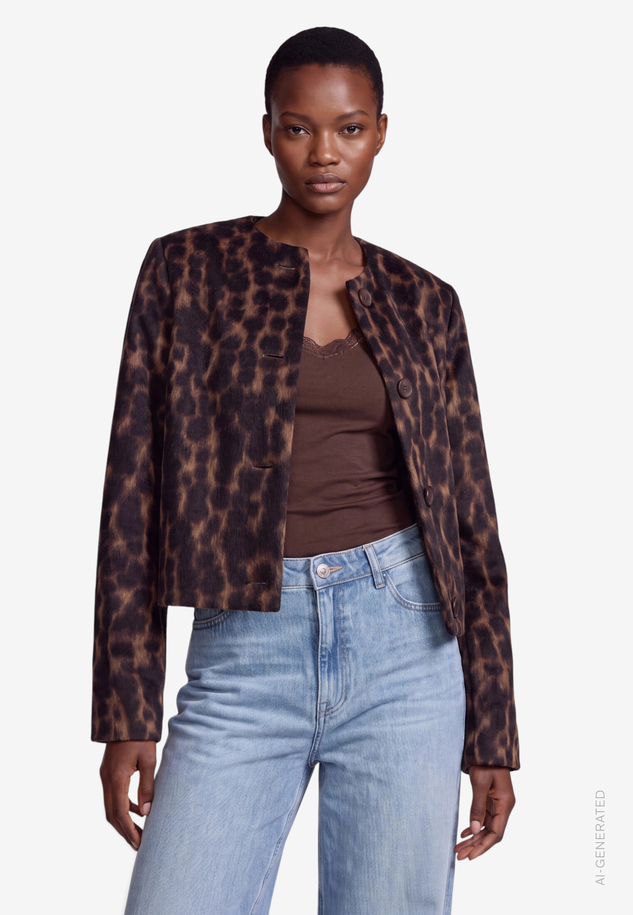 Leo-Jacke mit Knöpfen