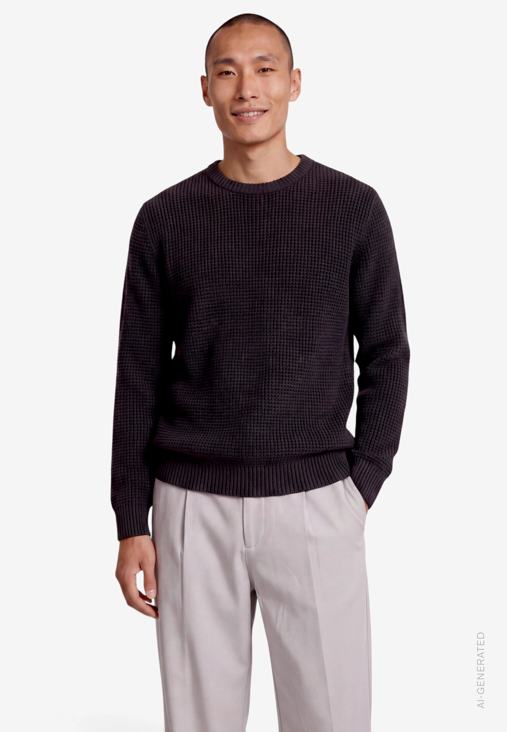 Herren Strickpullover  mit Rundhalsausschnitt