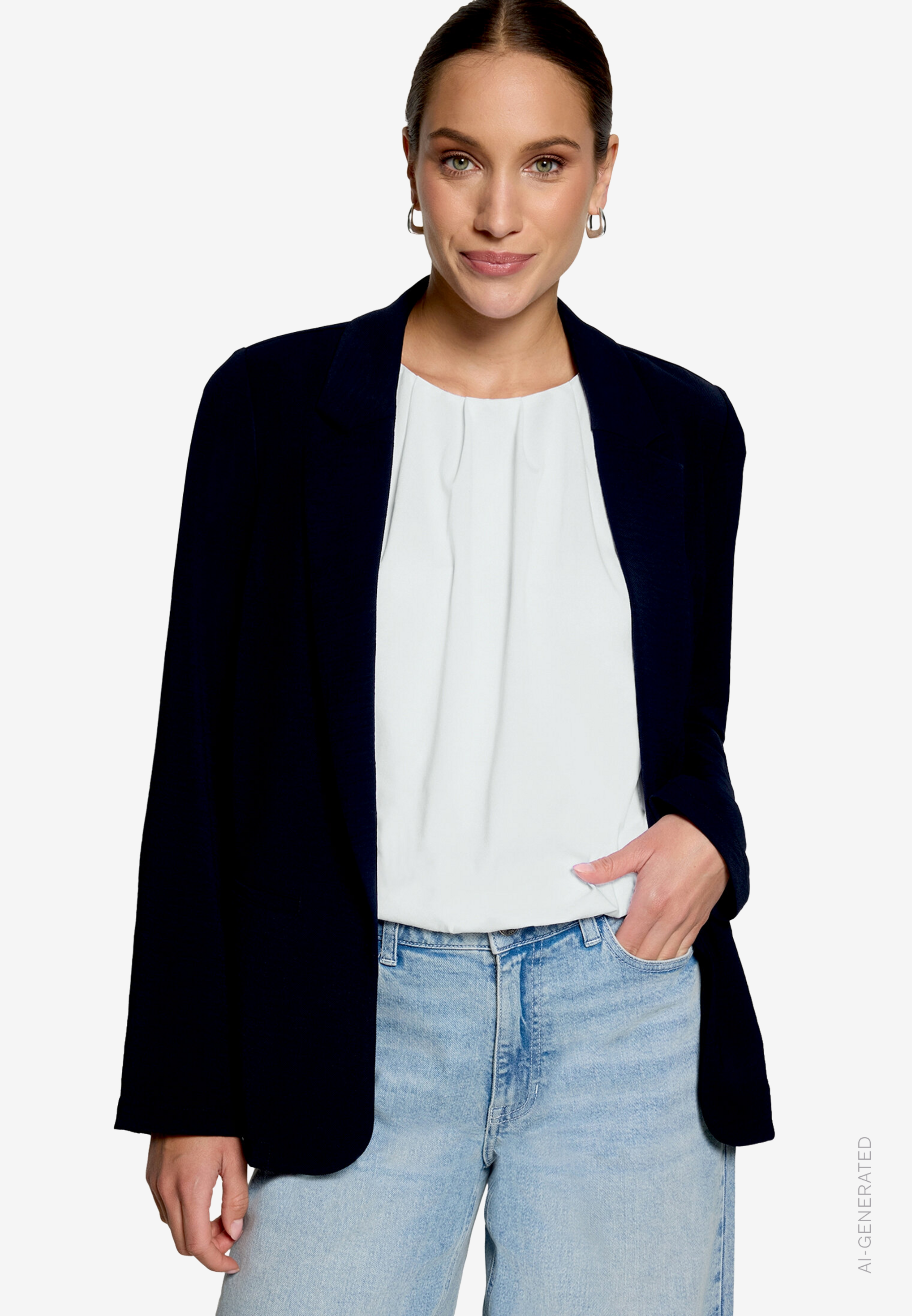 Longblazer Mit Paspeltaschen