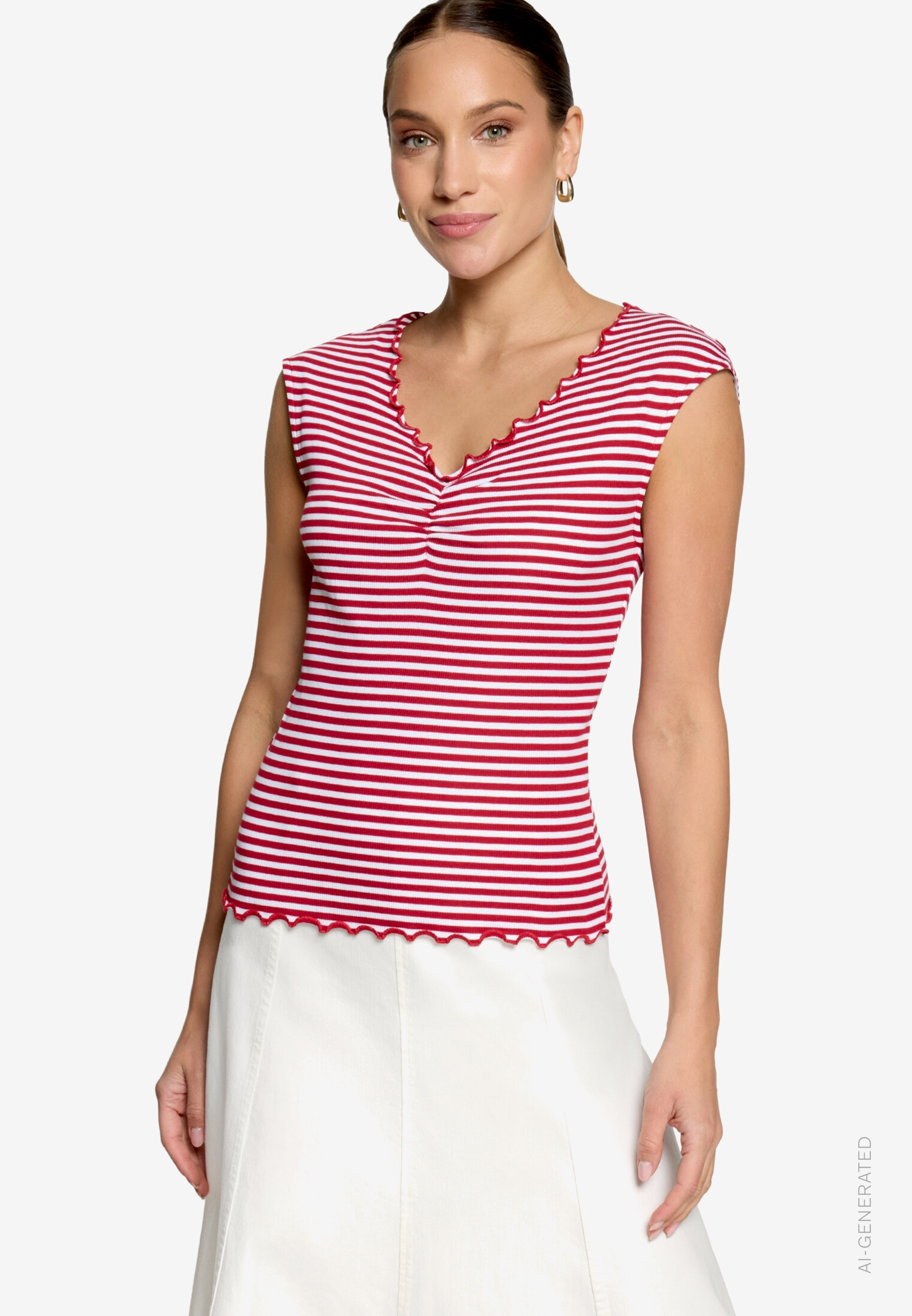 Top gestreift mit Raffung