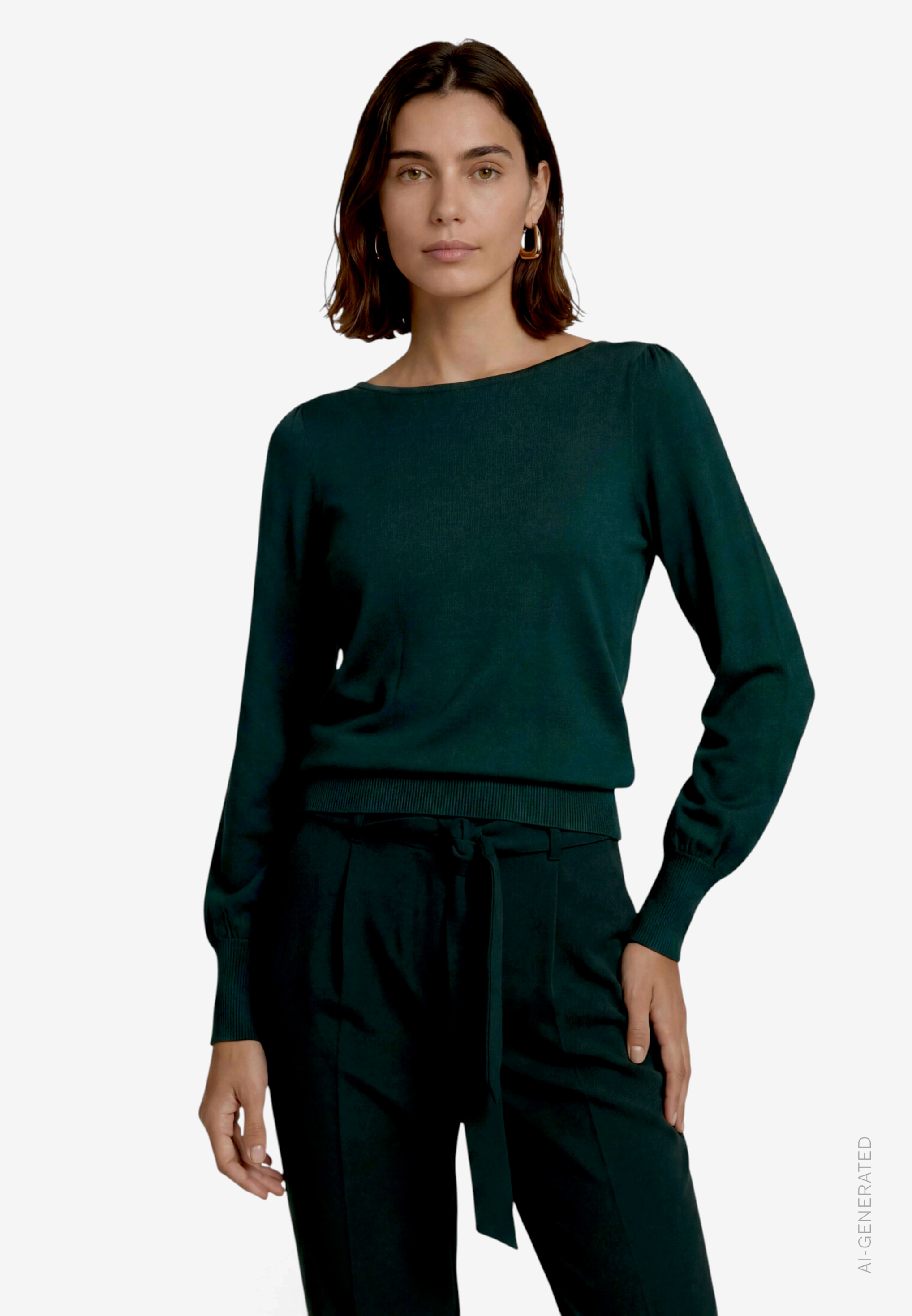 Feinstrickpullover mit U-Boot Ausschnitt