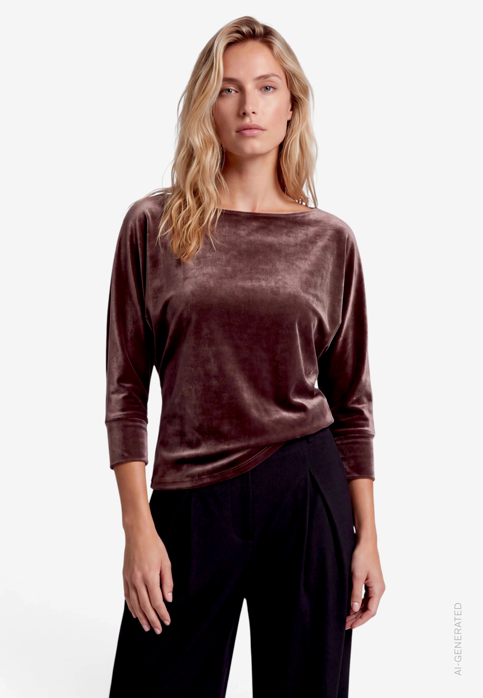 Damen Shirt 3/4 Arm aus Samt