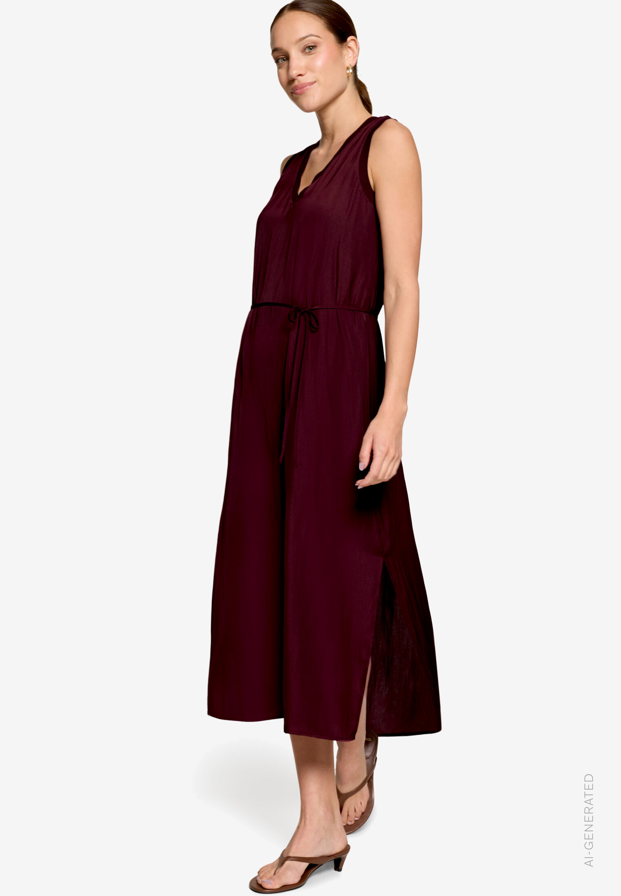 Midikleid elegant mit Schlitz