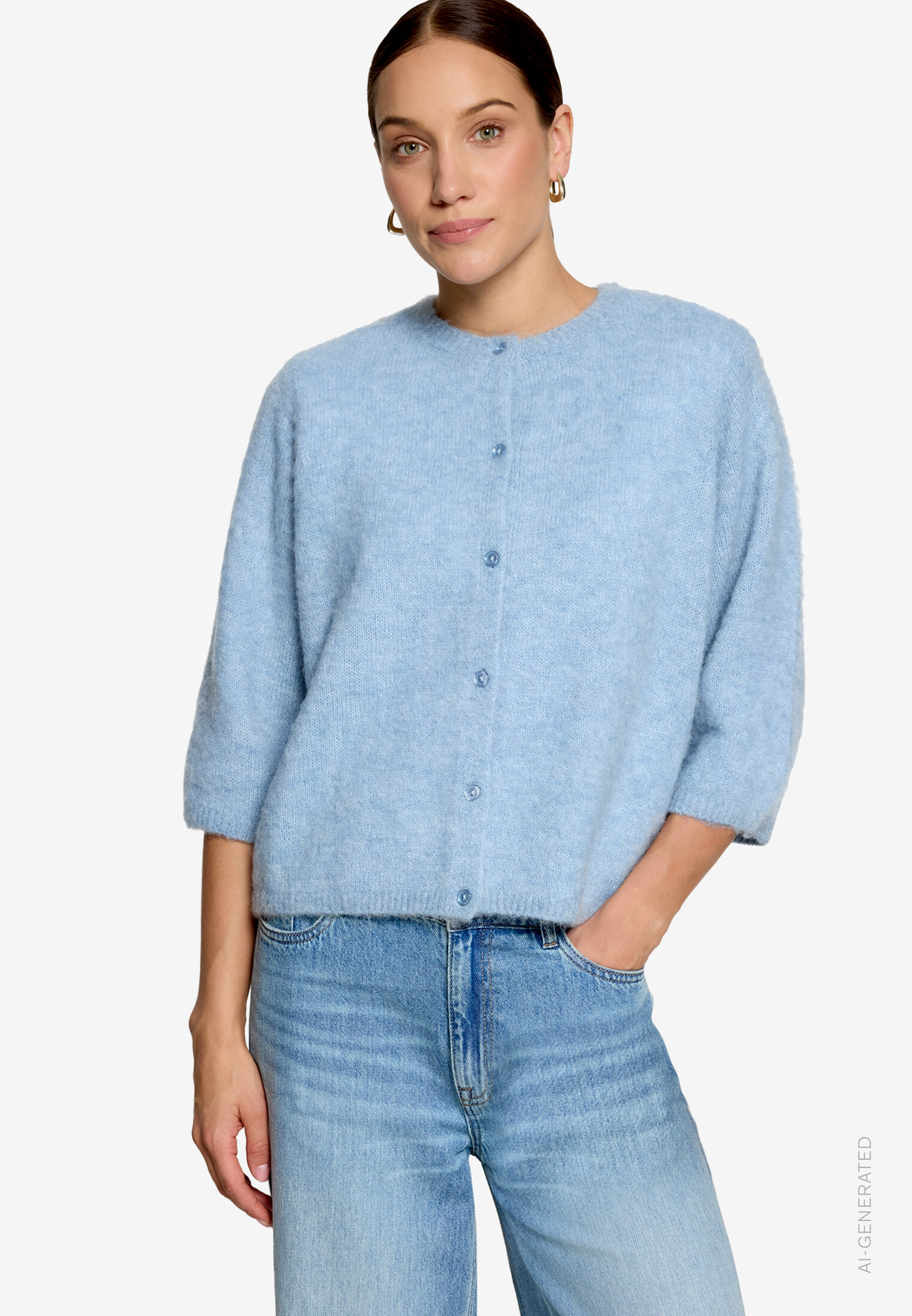 Strickjacke 3/4 Arm mit Knöpfen