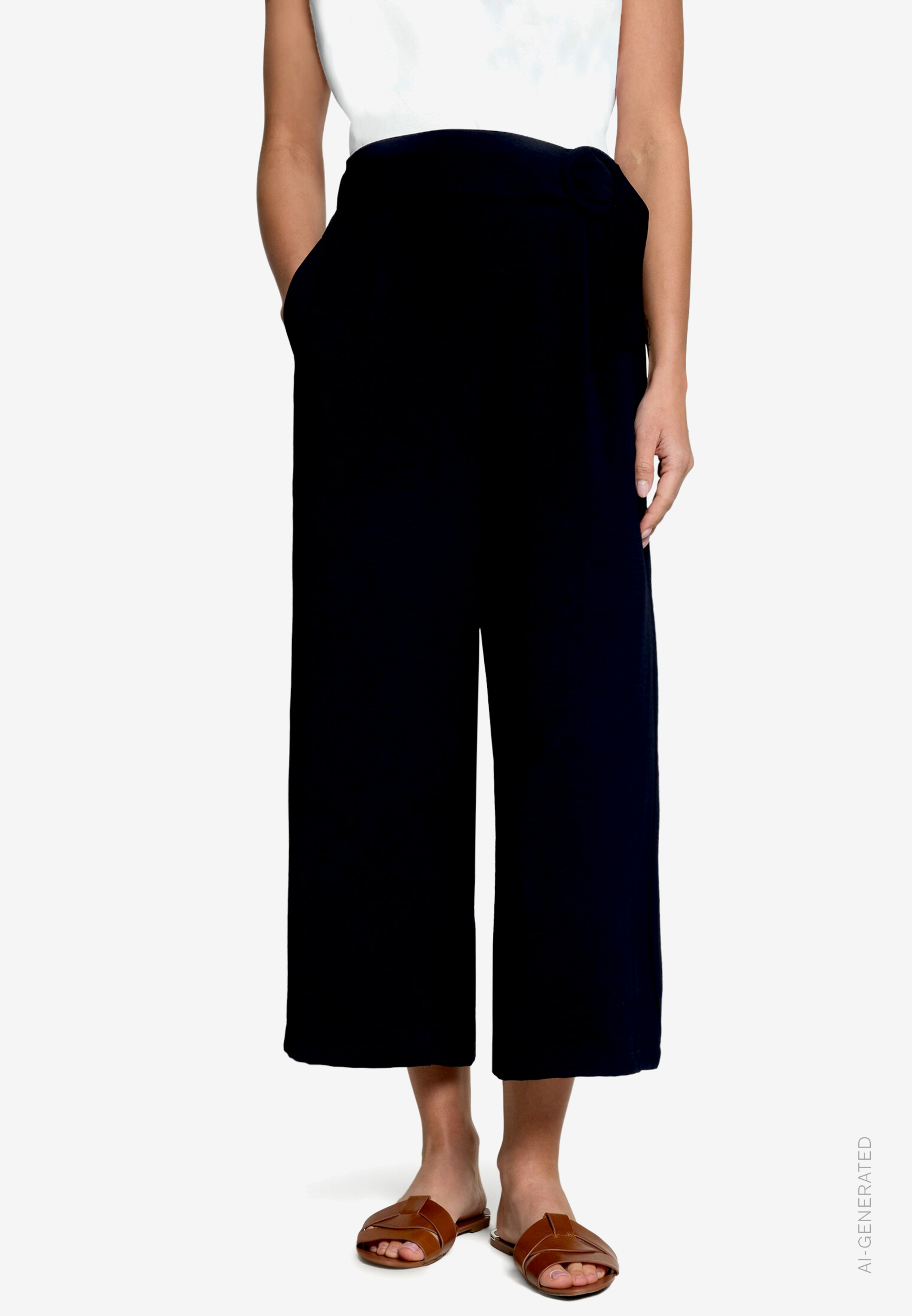 Stoffhose 7/8 Länge mit Schnalle
