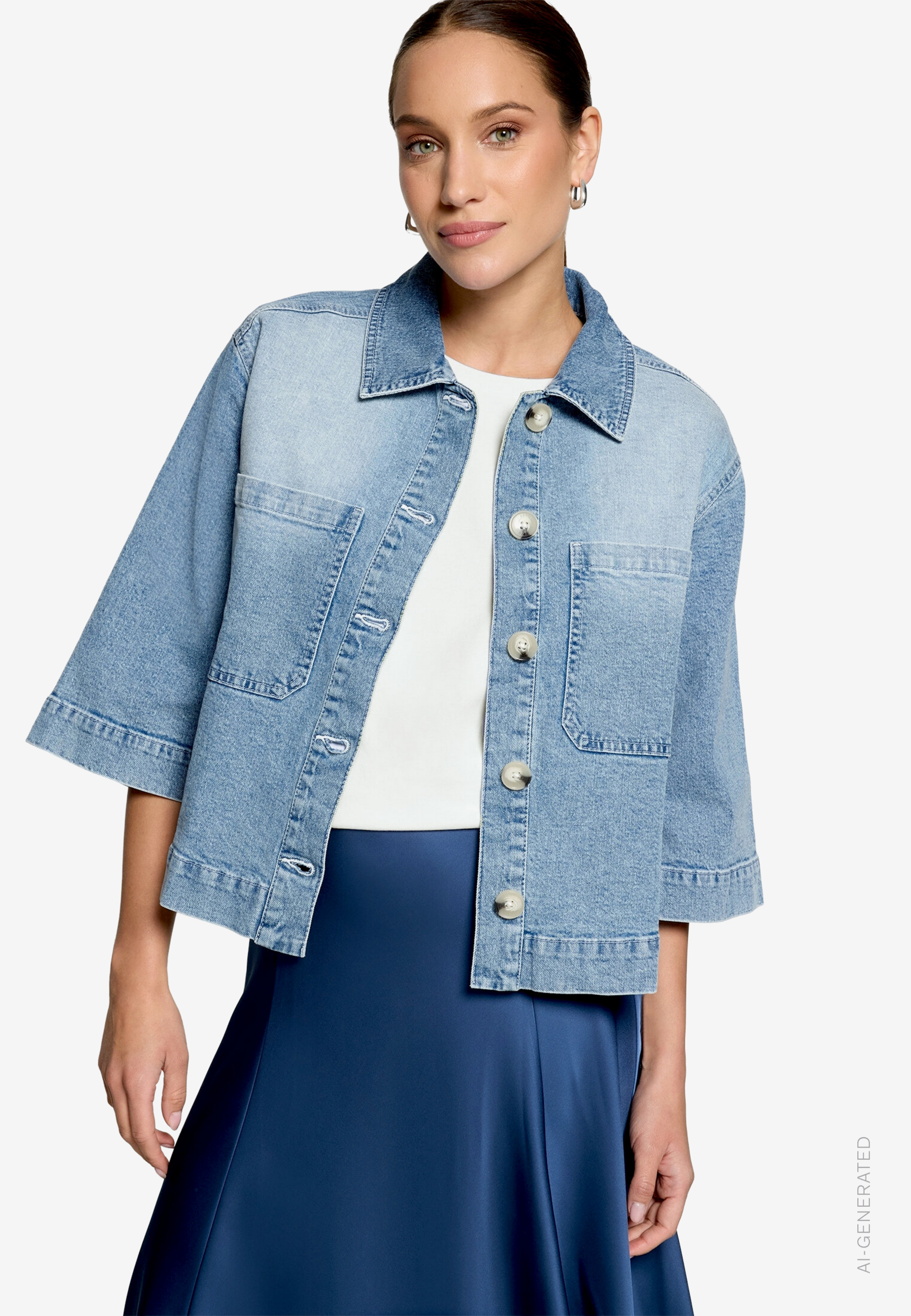 Blazer-Jacke im Jeans-Look