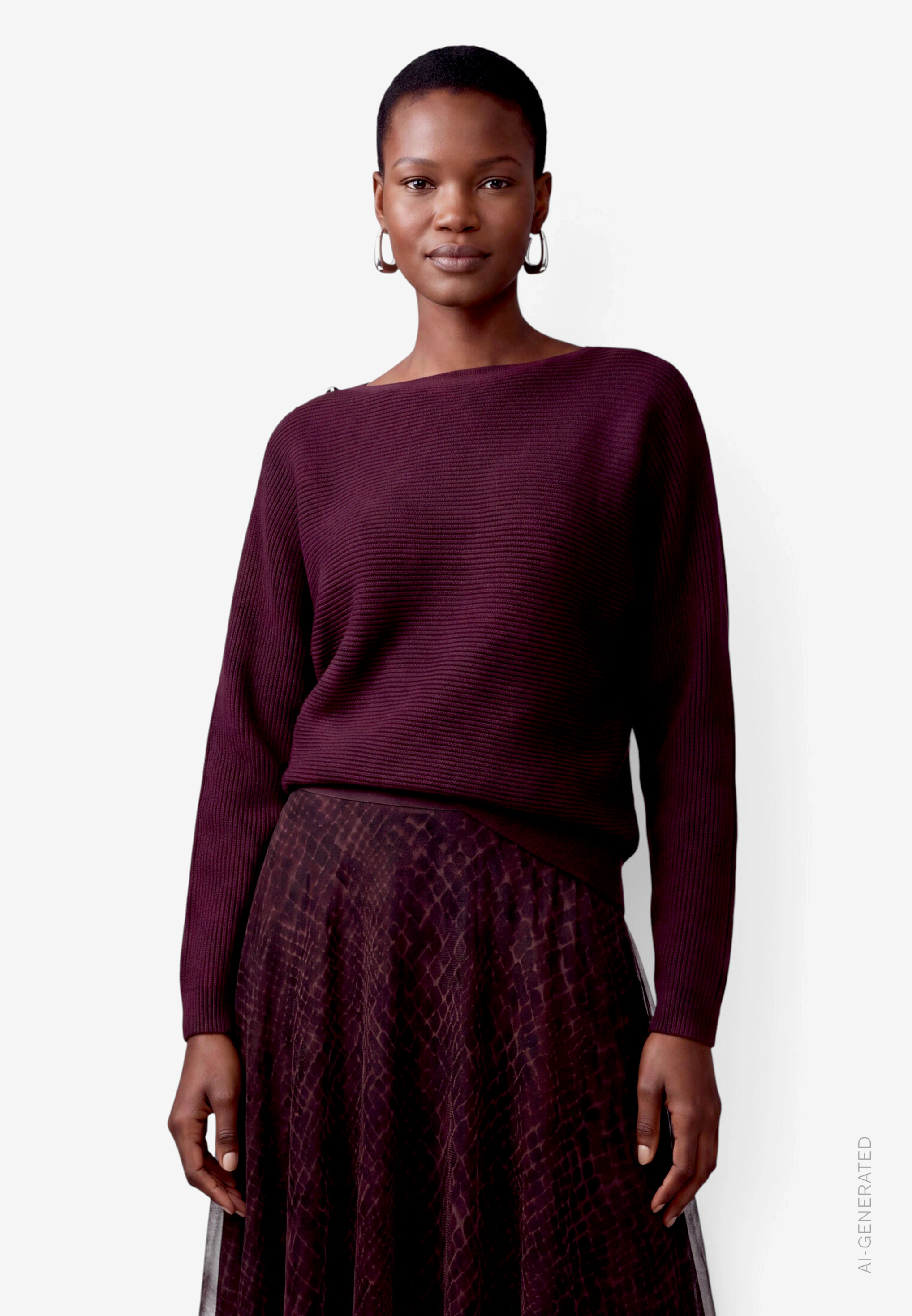 Damen Strickpullover  mit U-Boot Ausschnitt