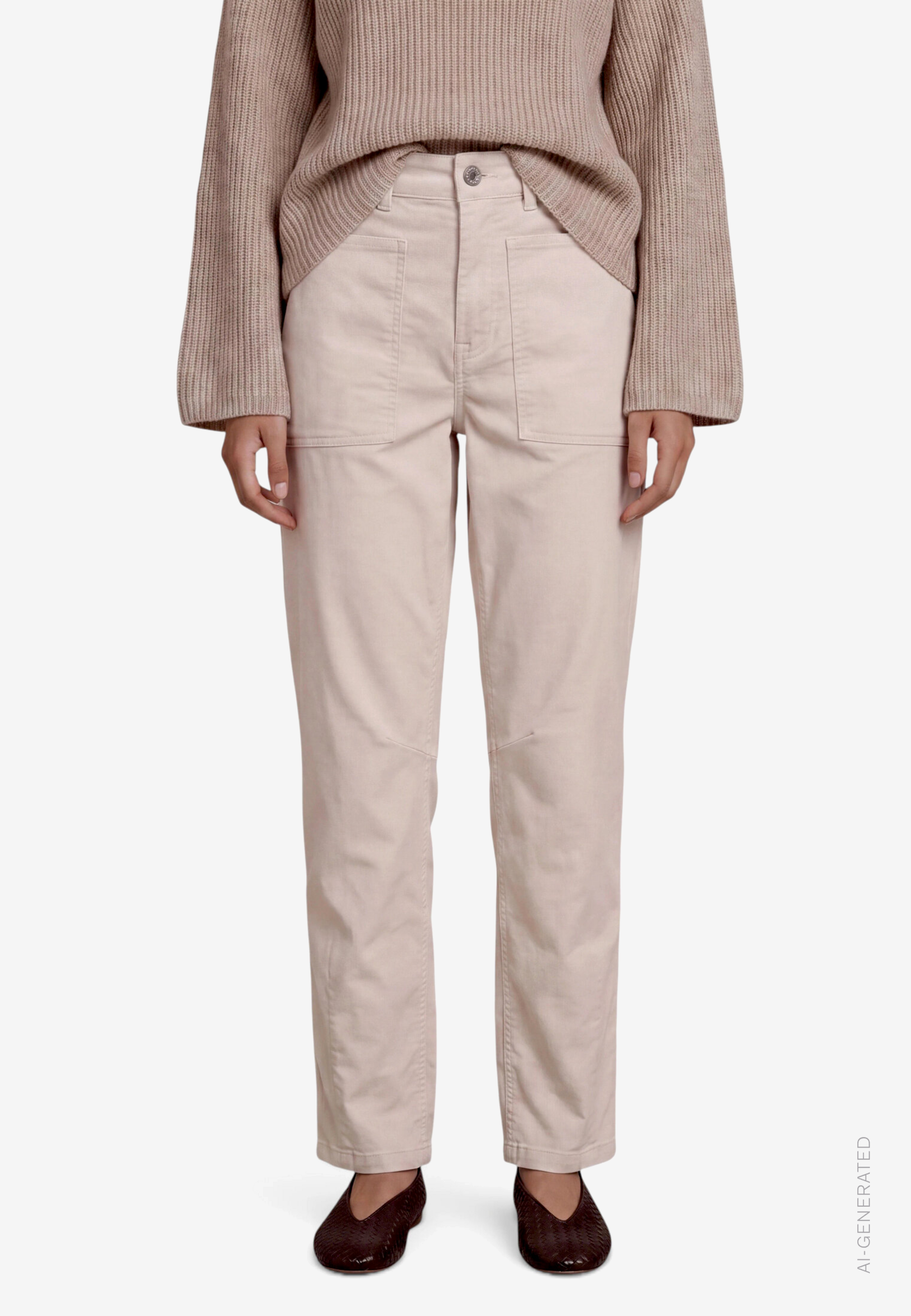 Cordhose Damen  Barrel Leg mit aufgesetzten Taschen