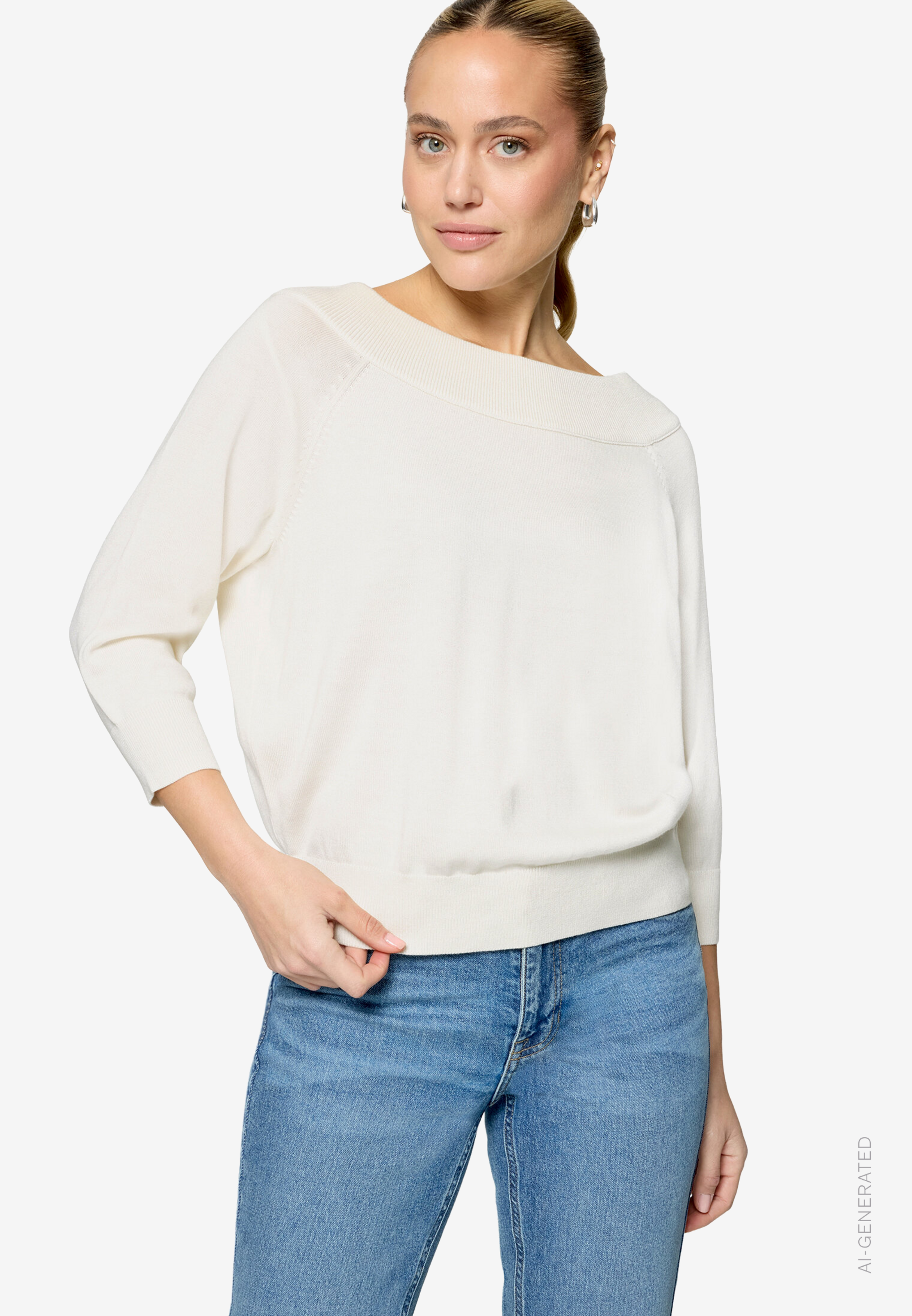 Strickpullover mit Carmenausschnitt