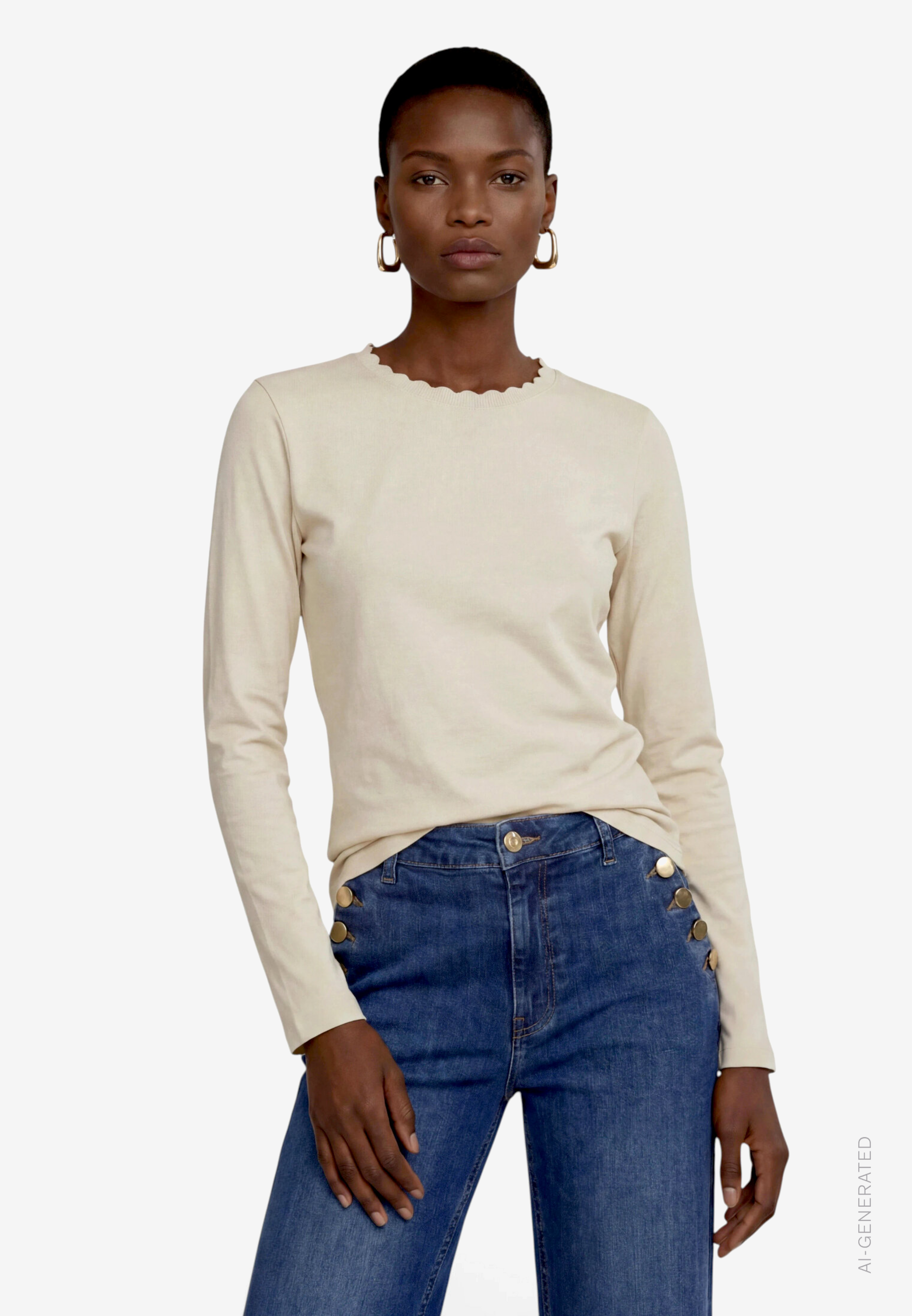 Langarmshirt Damen aus Baumwolle