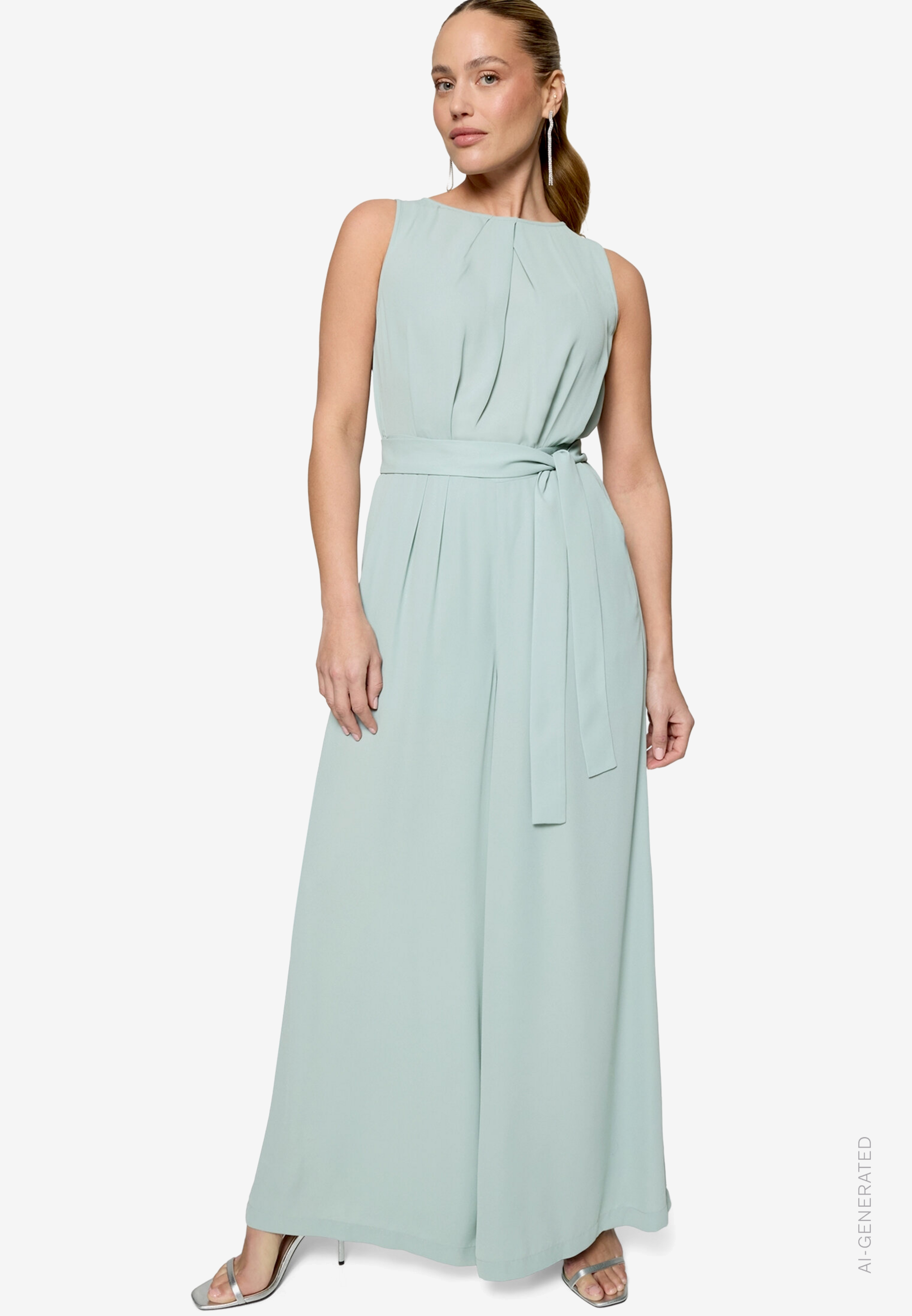 Jumpsuit mit Gürtel und weitem Bein