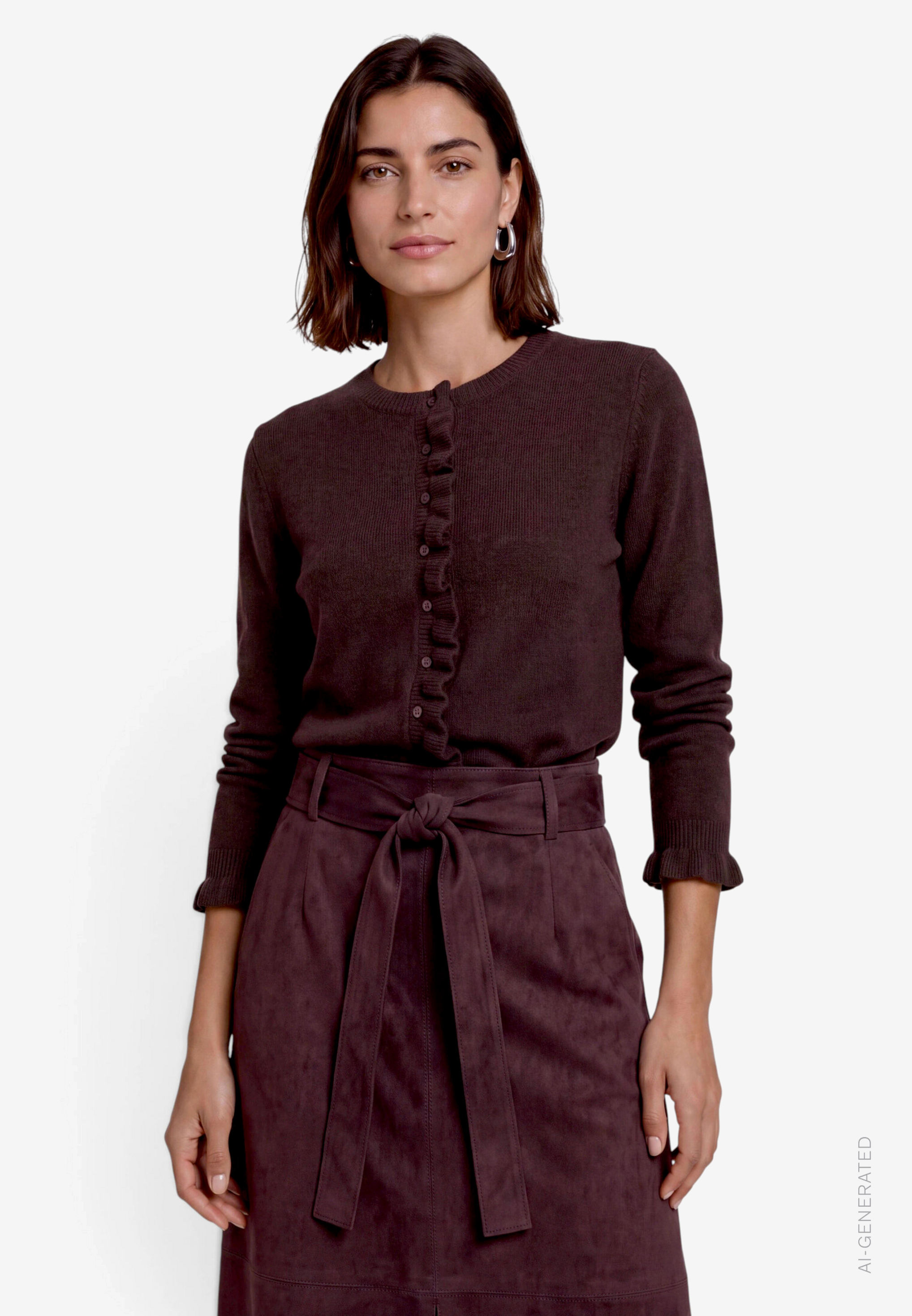 Strickjacke Damen mit Rüschen
