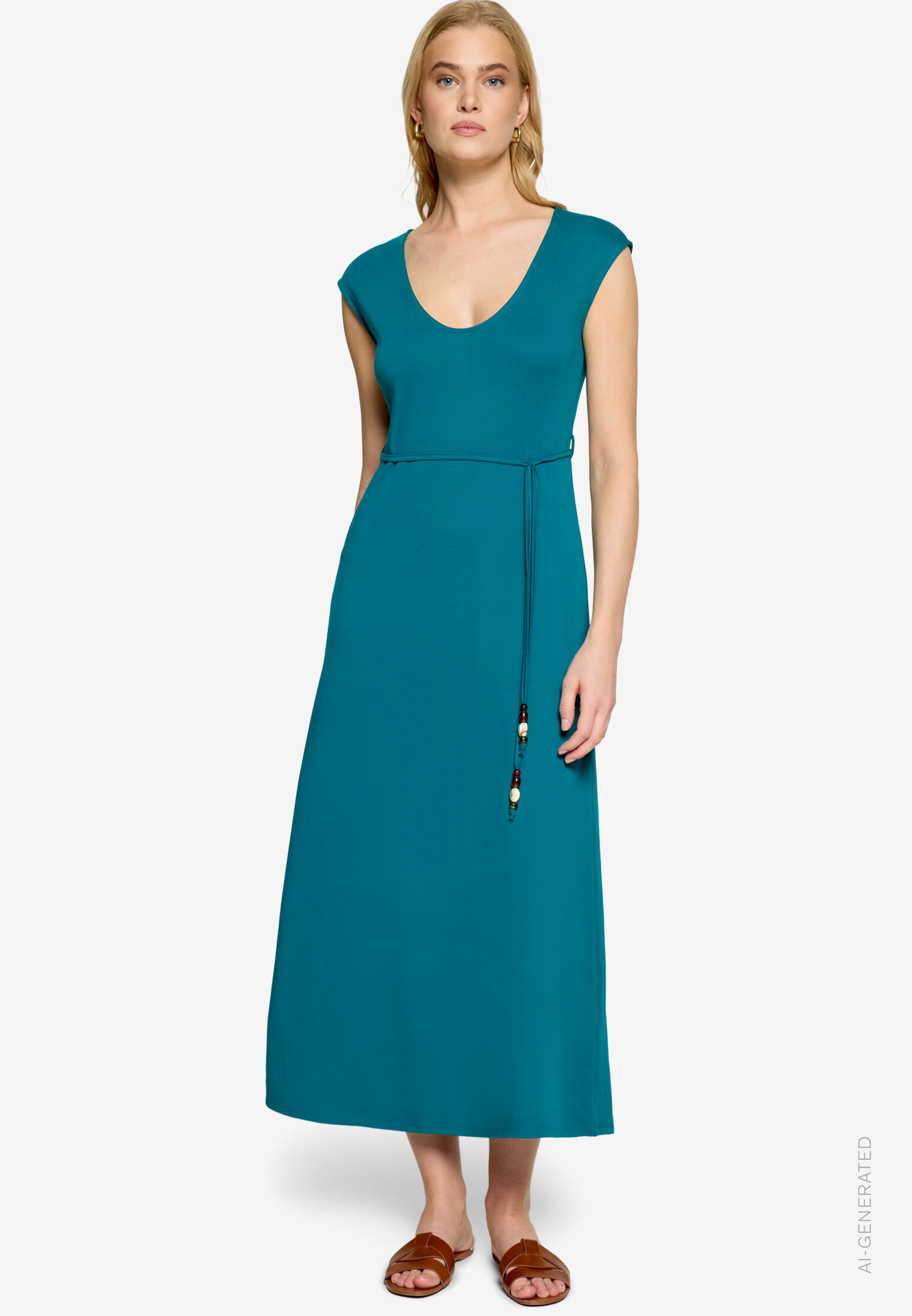 Jerseykleid Maxi Mit BindegüRtel