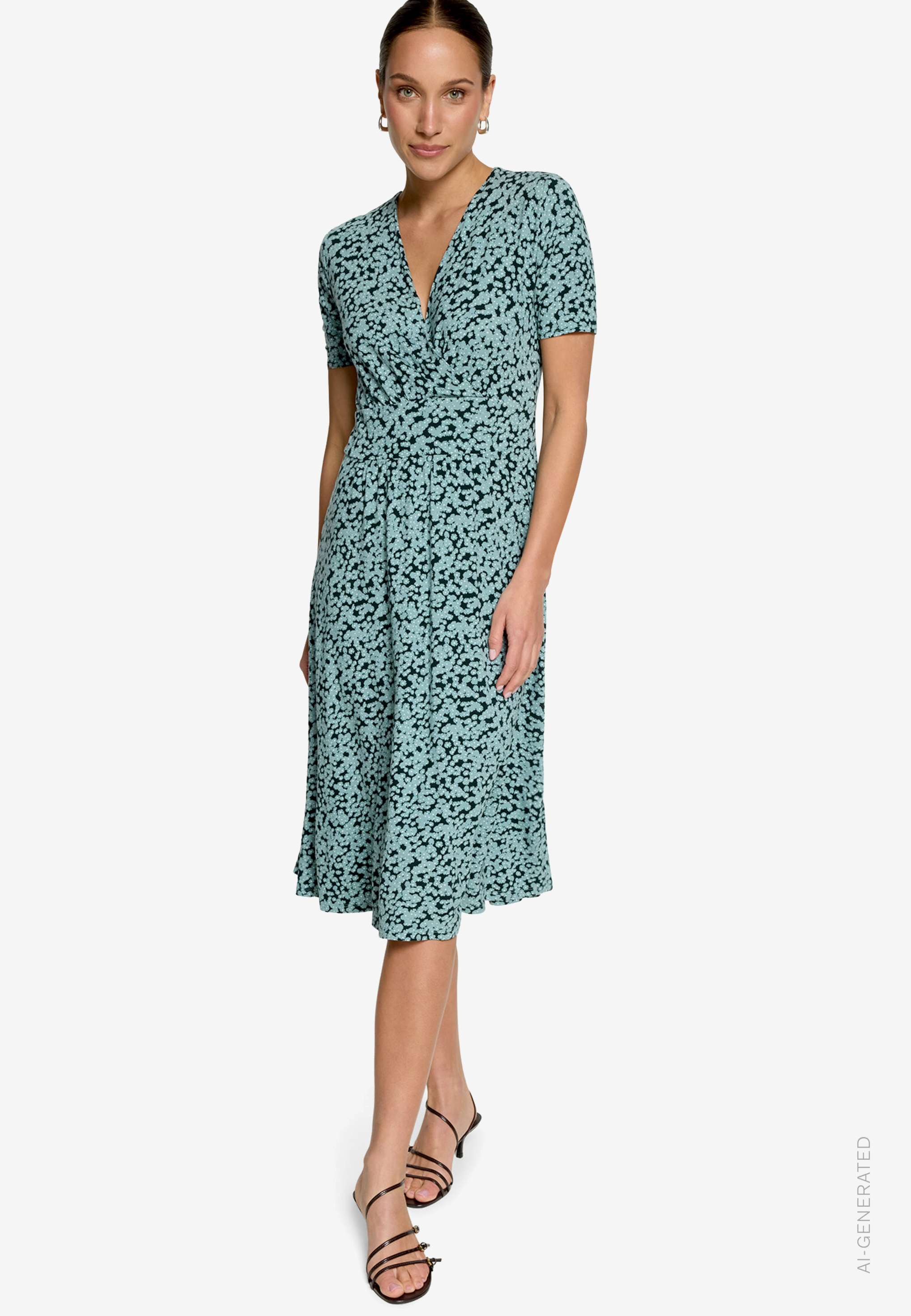 Jerseykleid Mit Blumenmuster