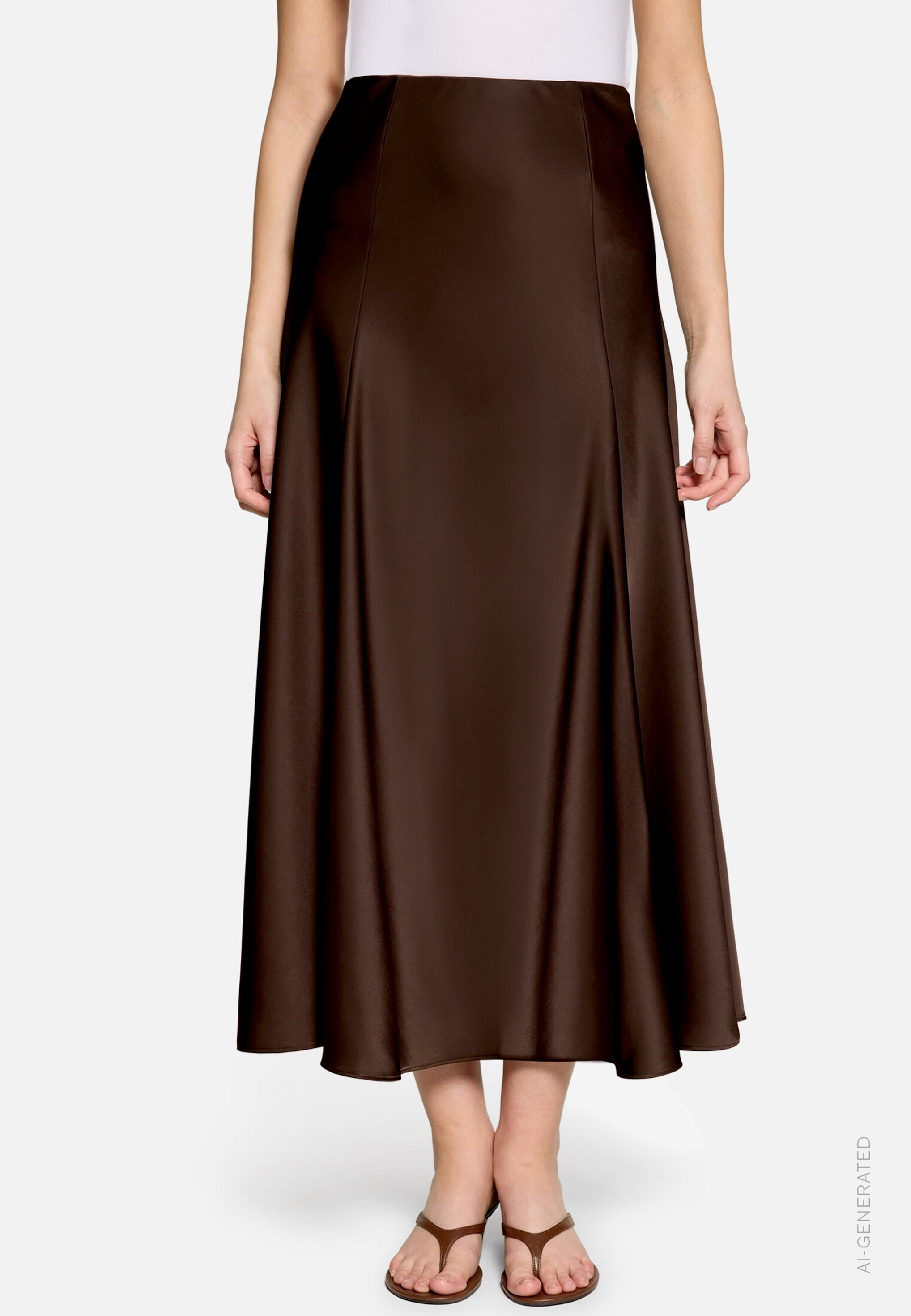 Satinrock Maxi mit Gummibund